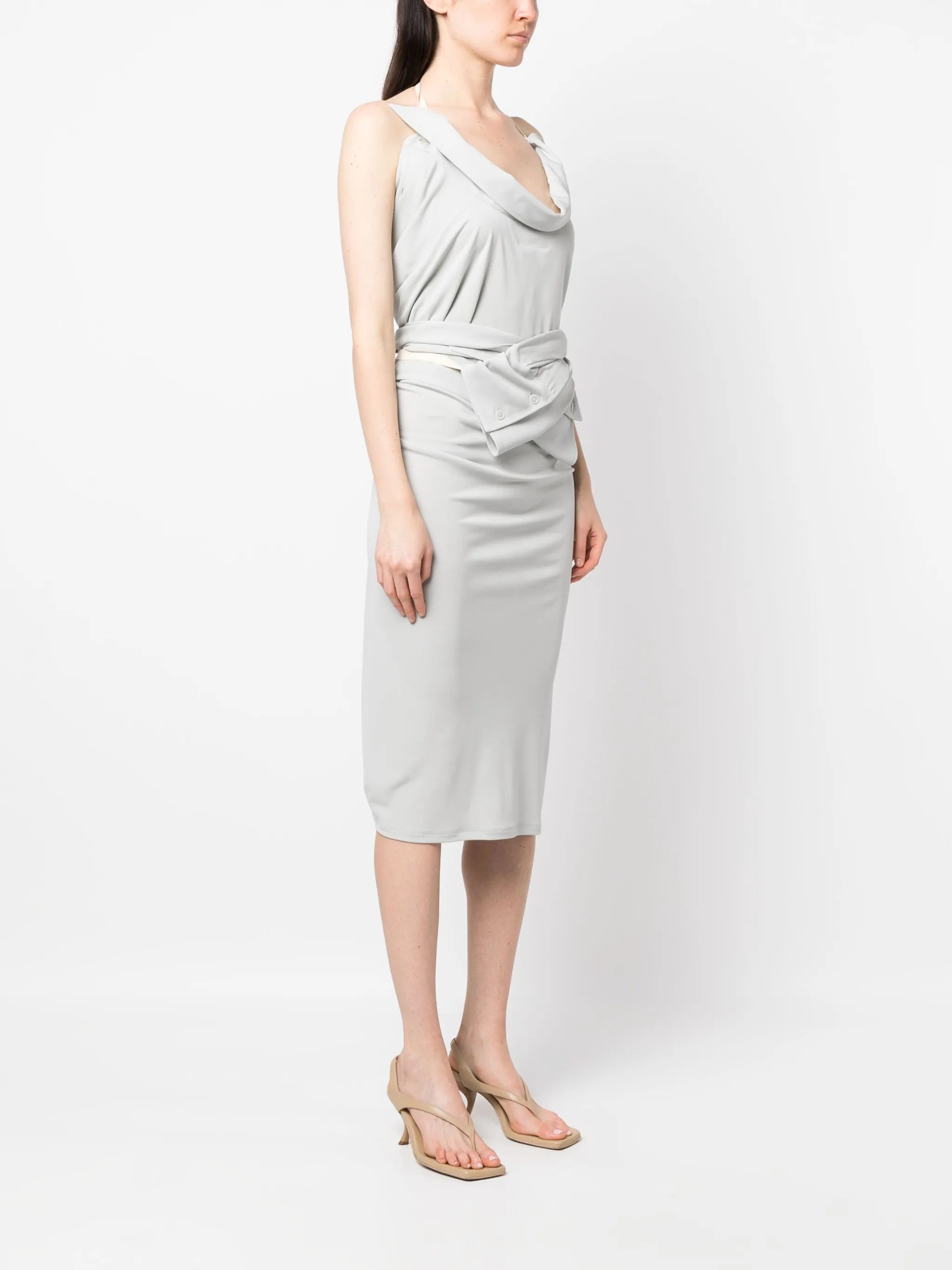 halterneck midi dress