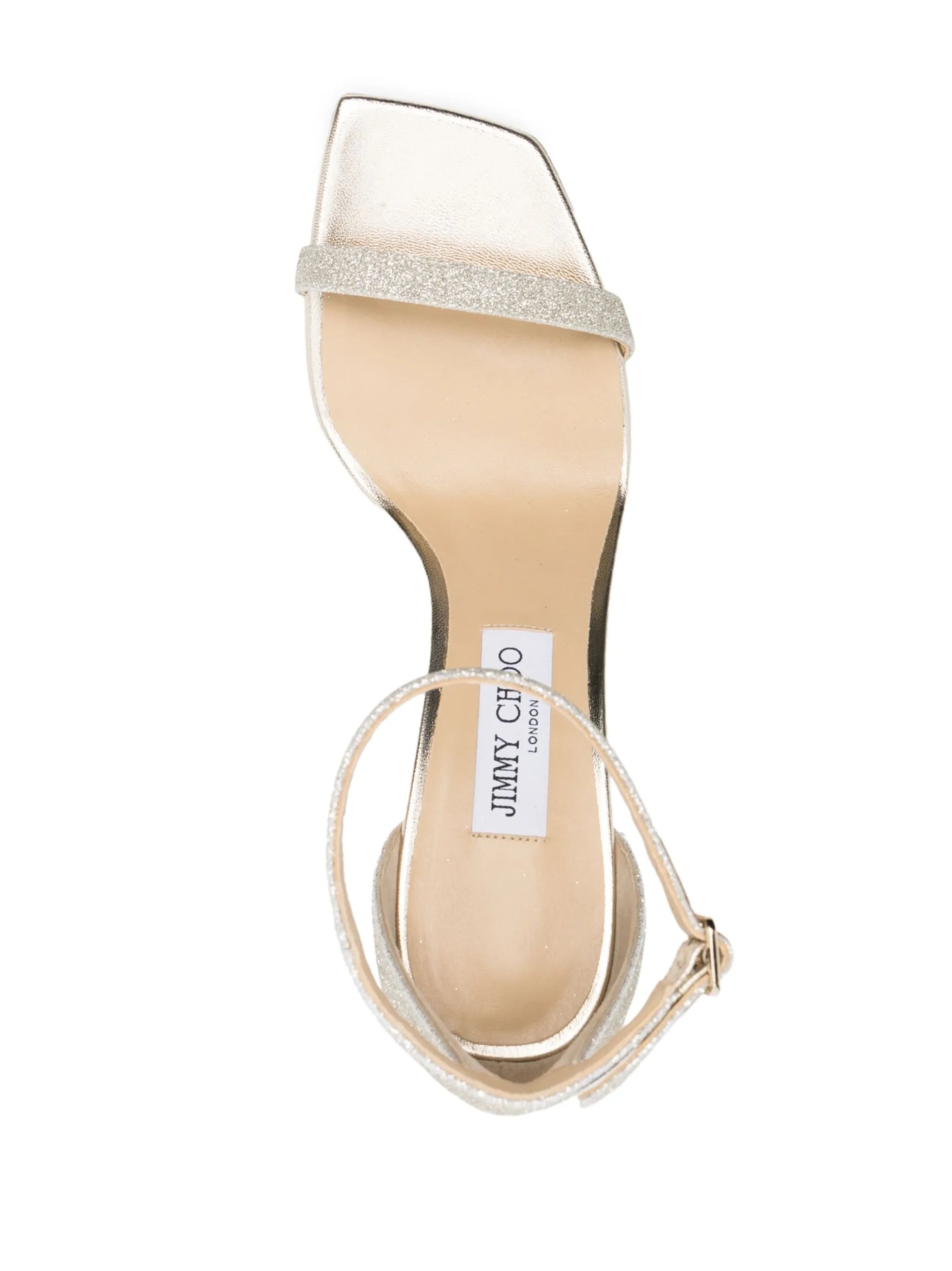 Alva 85mm glitter leather sandals