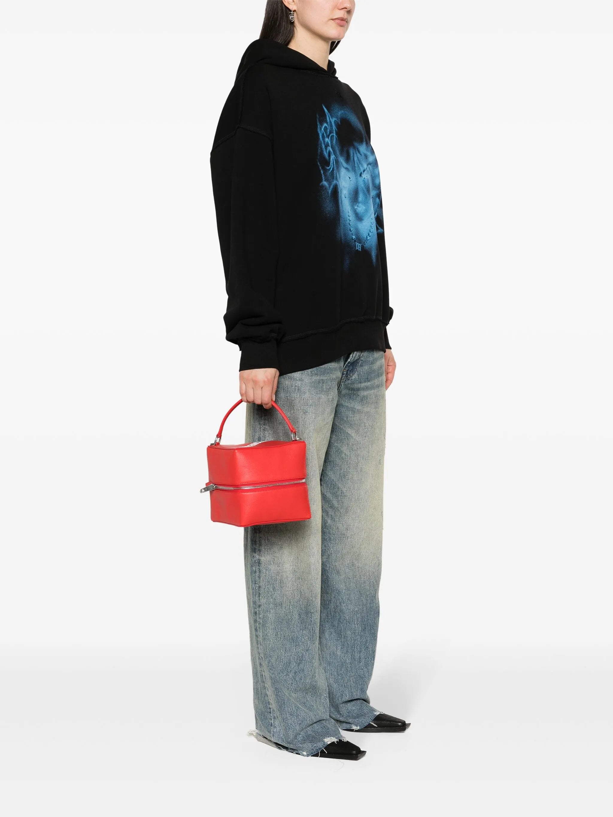 small 4x4 leather tote bag