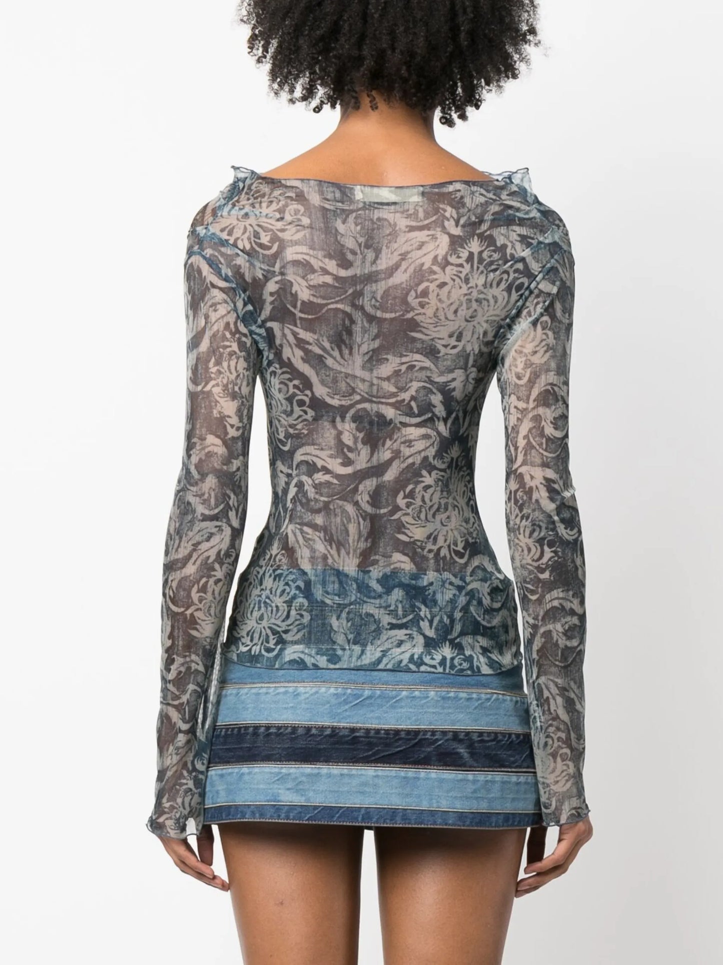 graphic-print long-sleeve top