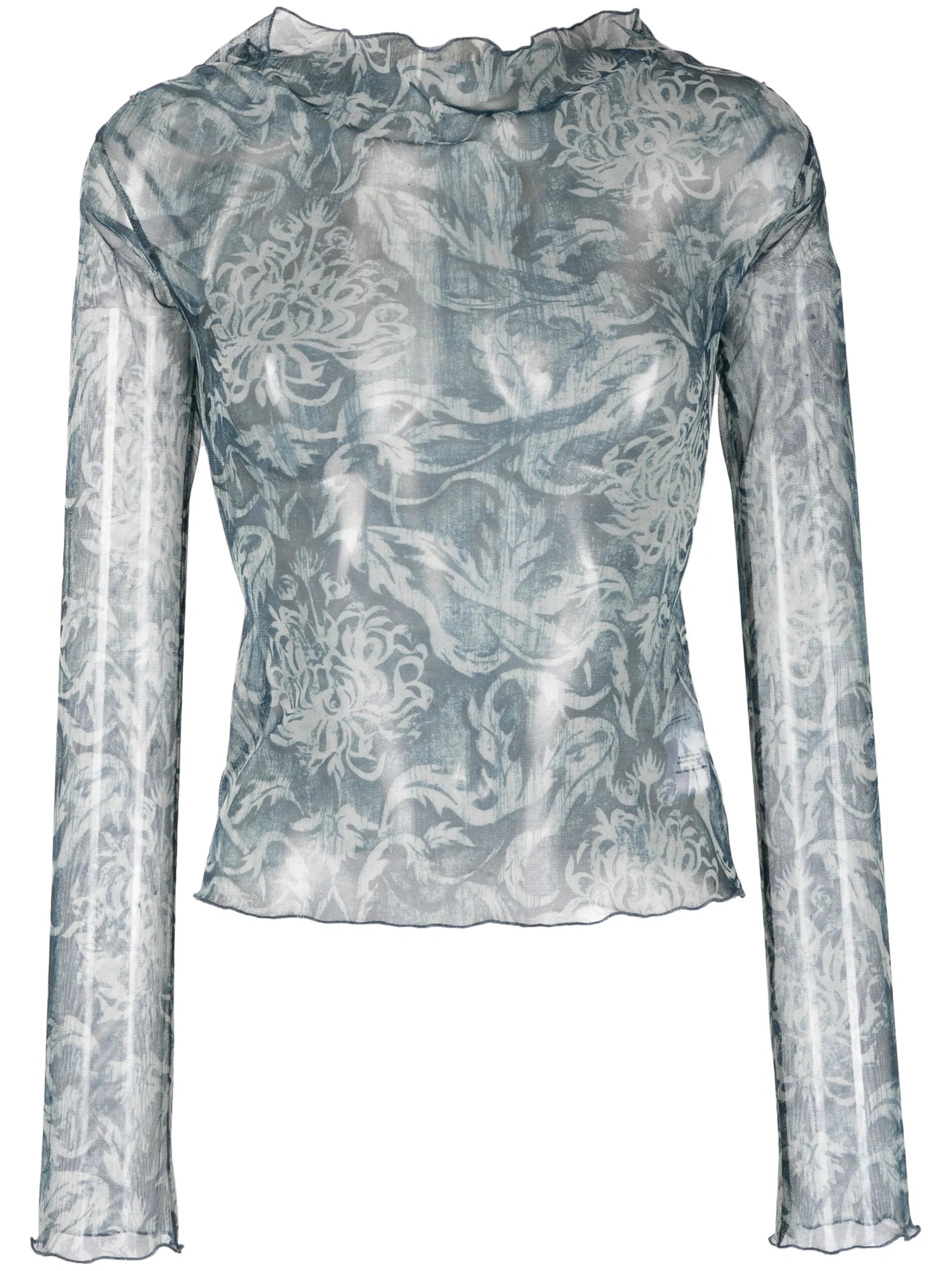 graphic-print long-sleeve top