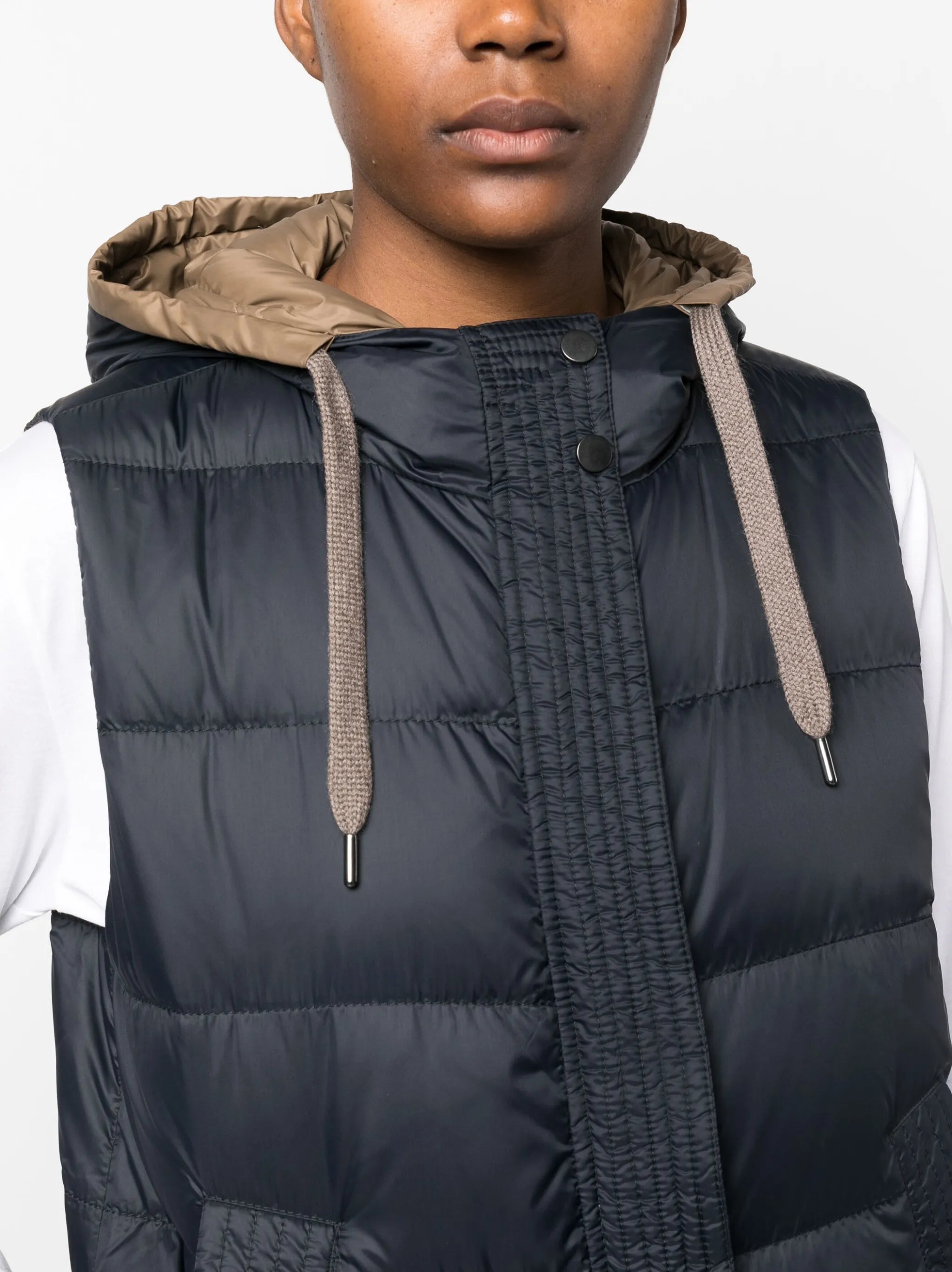 quilted hooded gilet