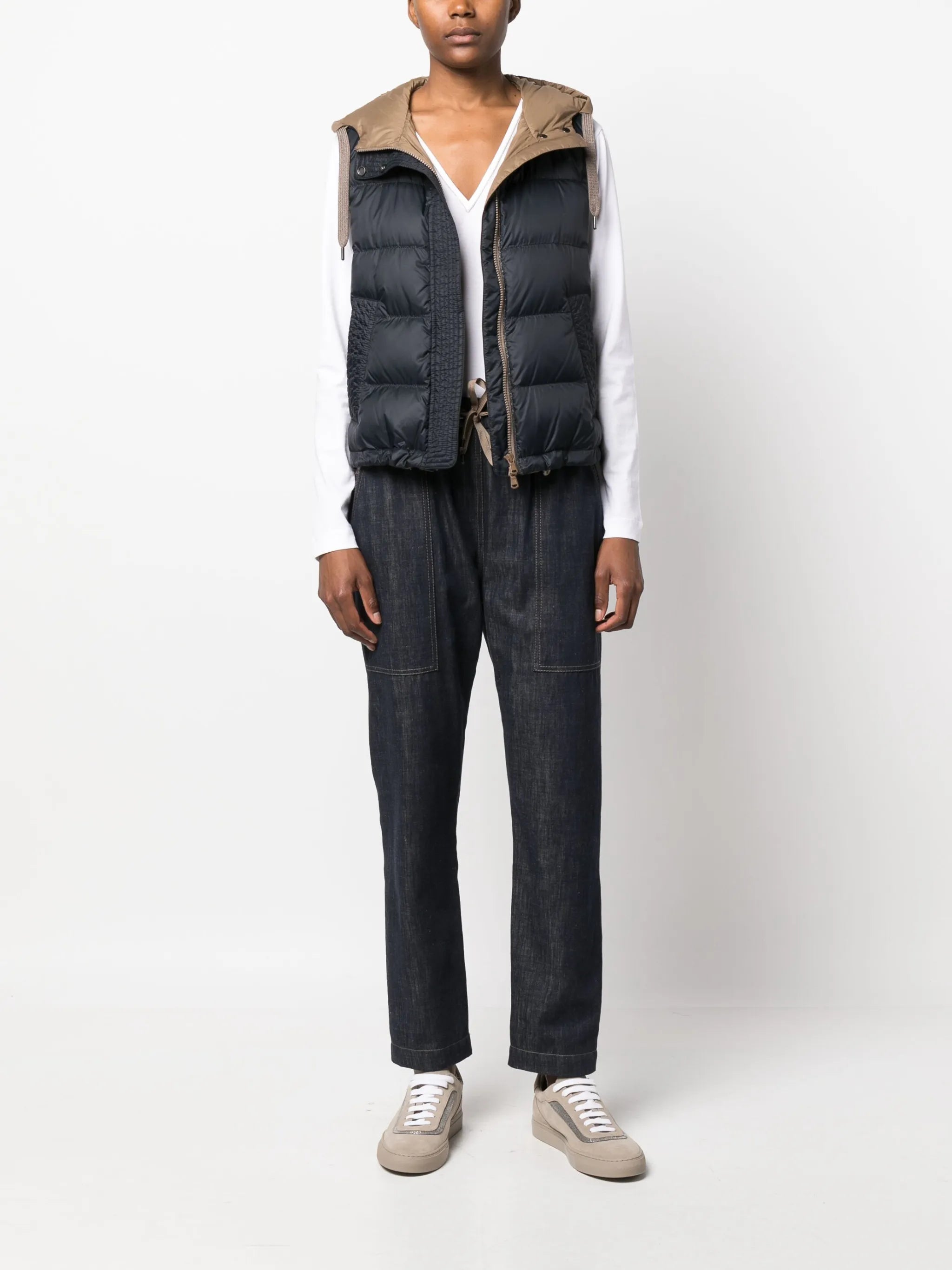 quilted hooded gilet