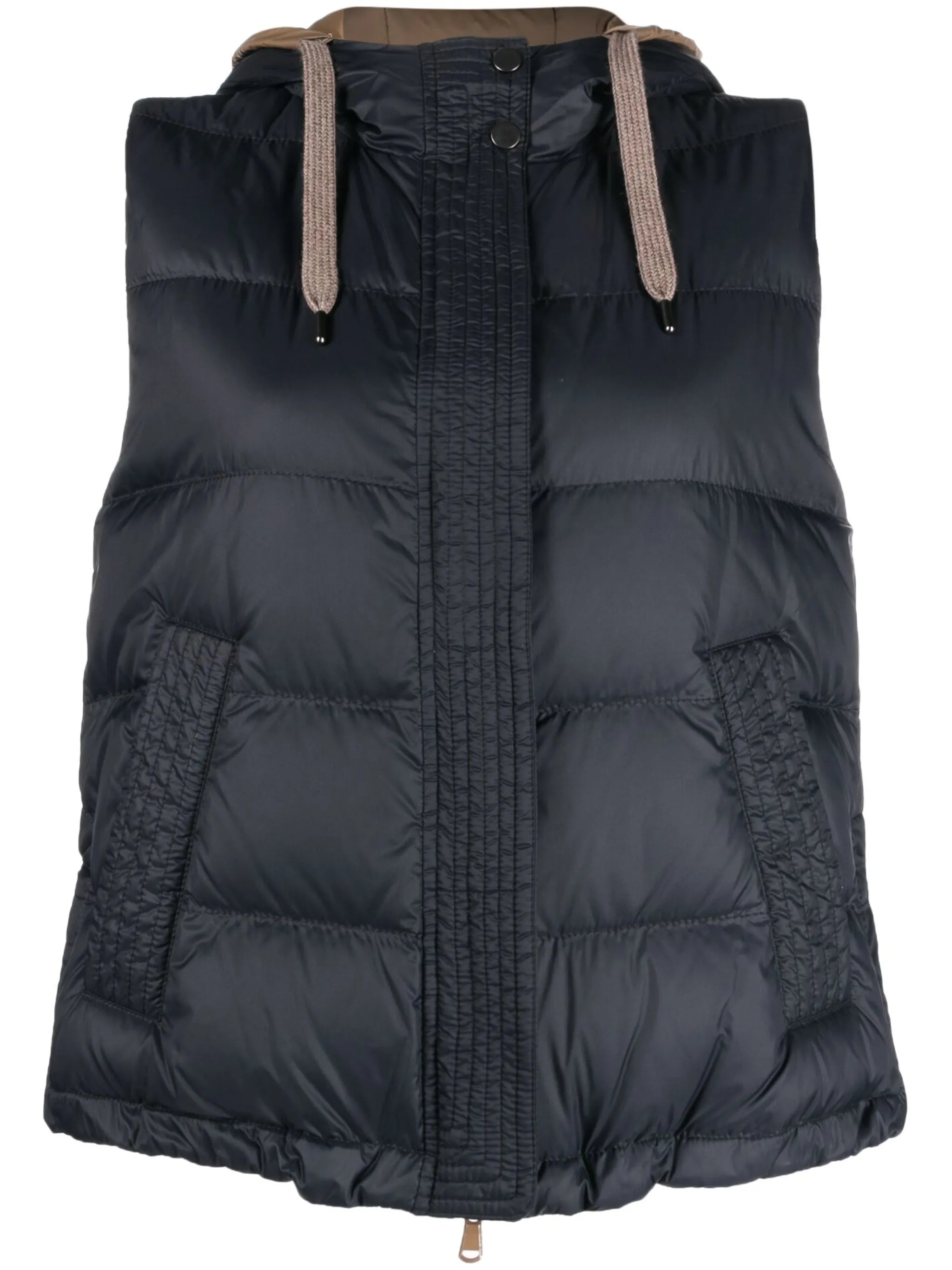 quilted hooded gilet