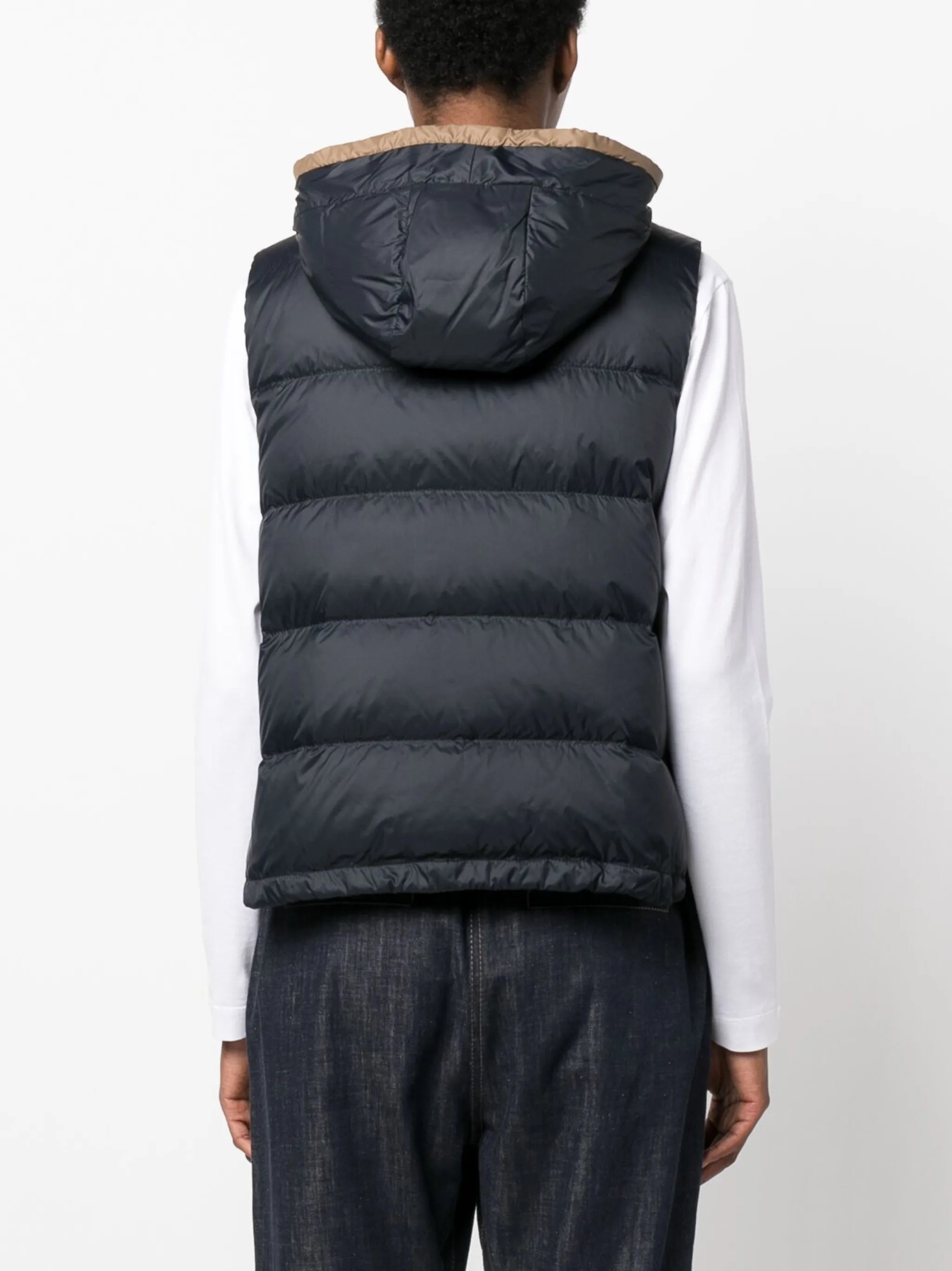 quilted hooded gilet