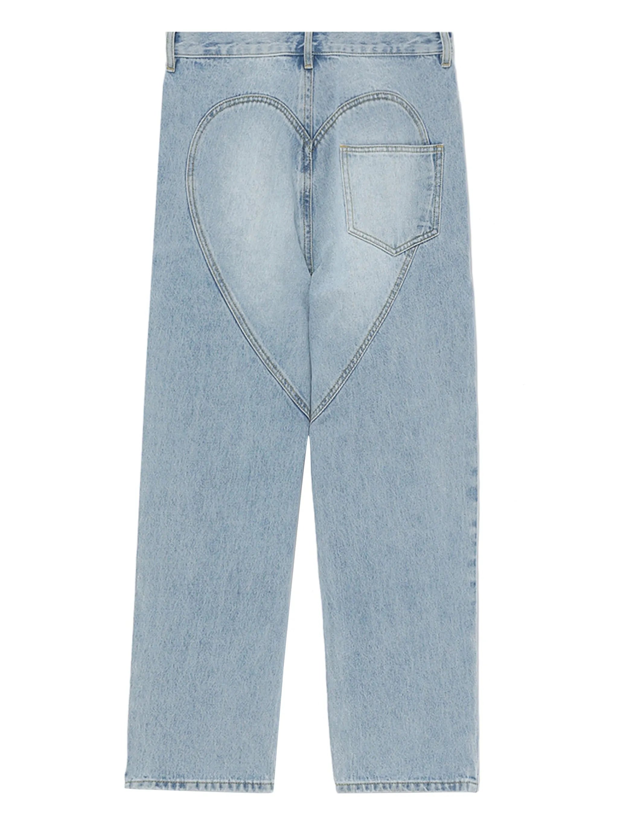 cut-out-detail straight-leg jeans