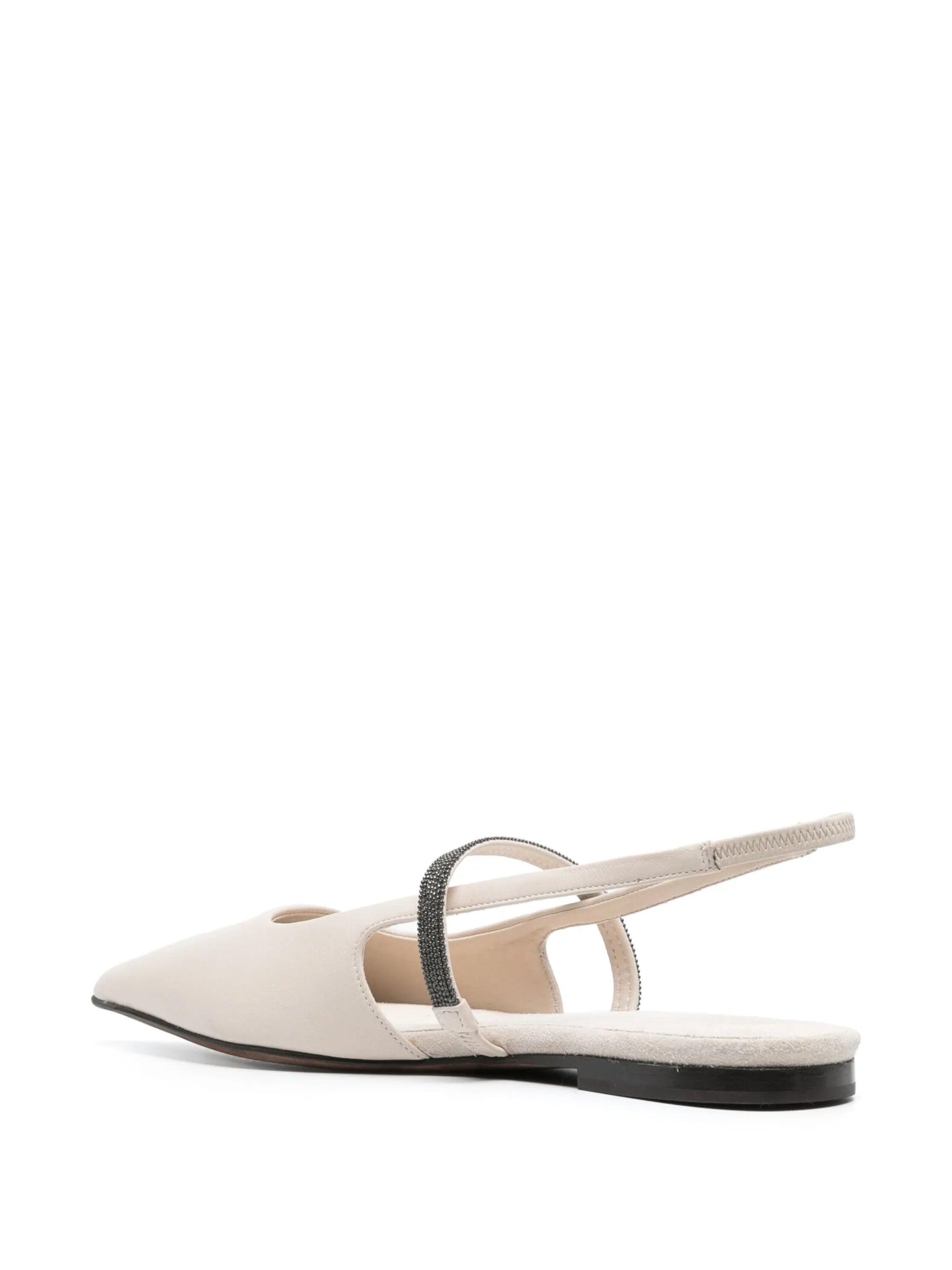 slingback leather ballerina pumps