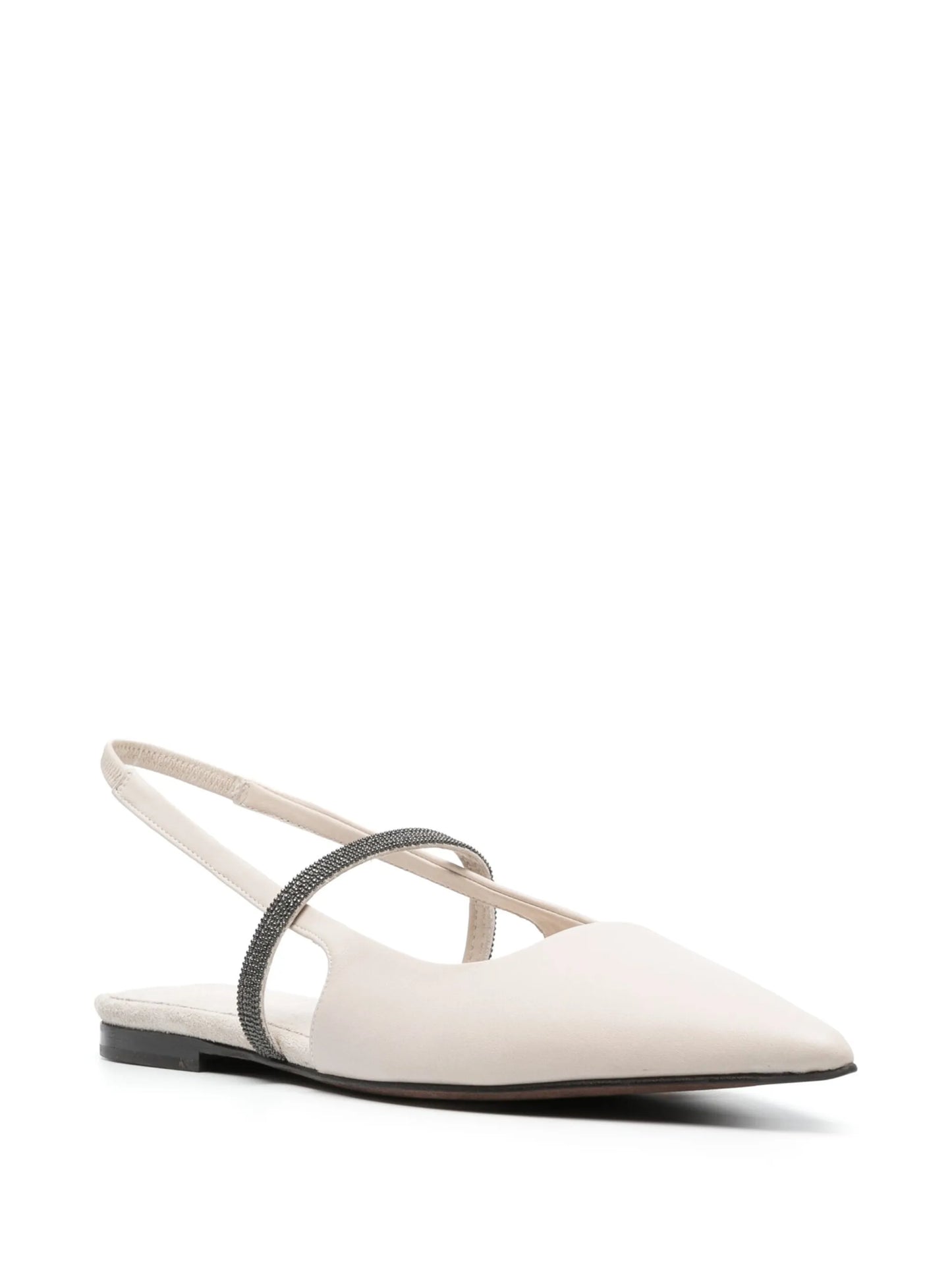 slingback leather ballerina pumps