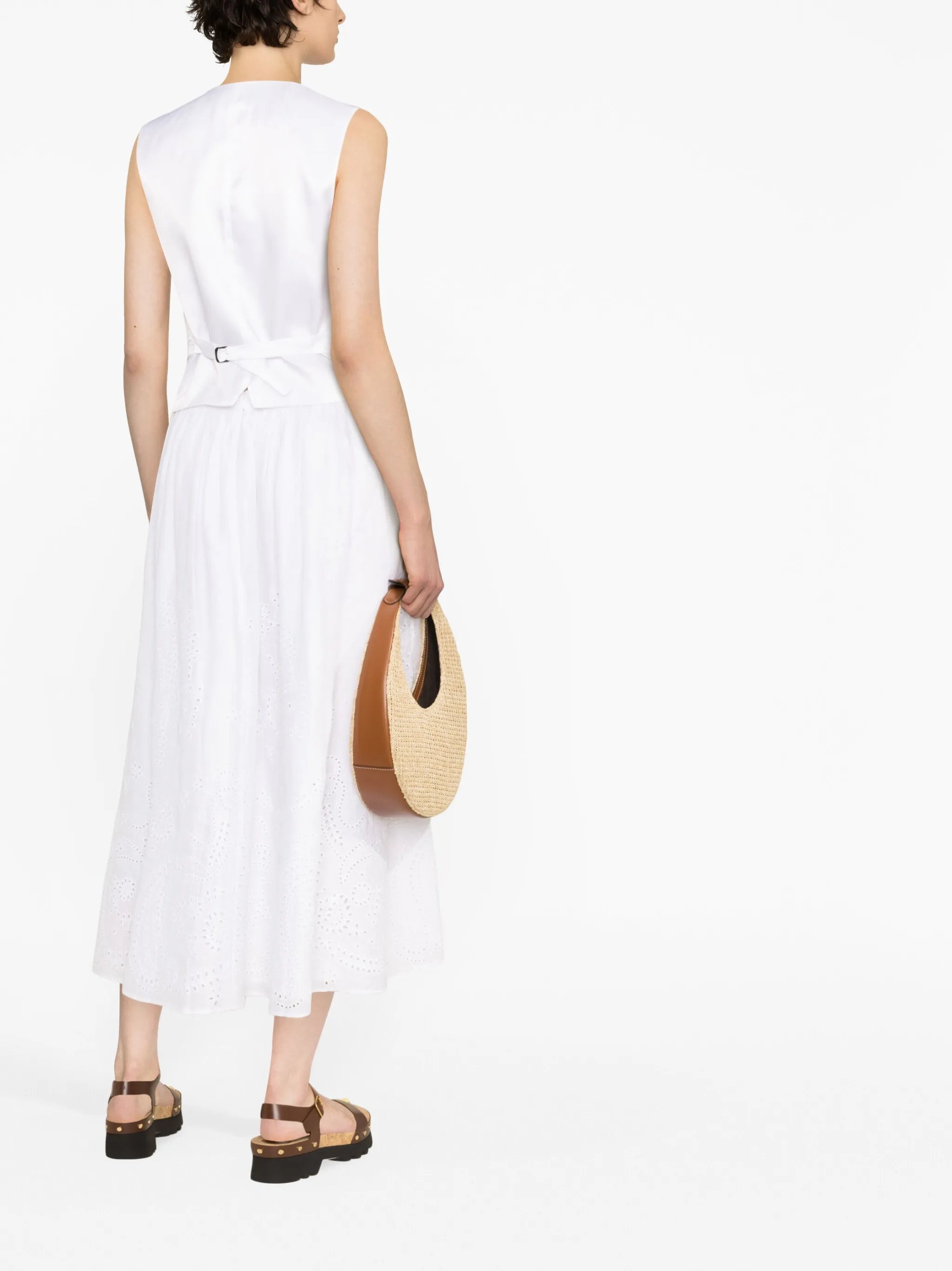 V-neck linen waistcoat