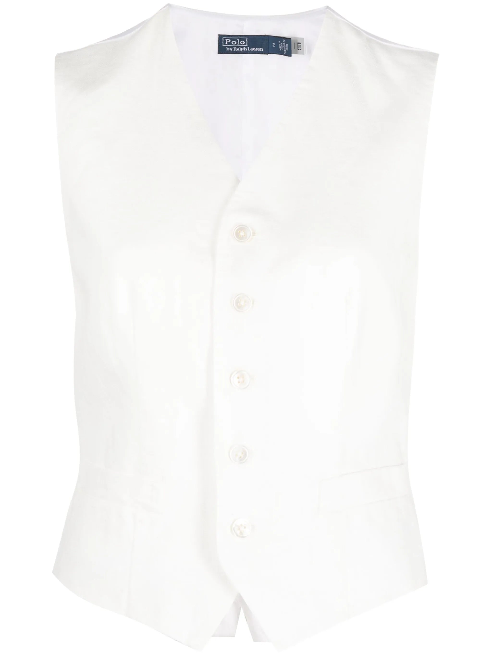 V-neck linen waistcoat
