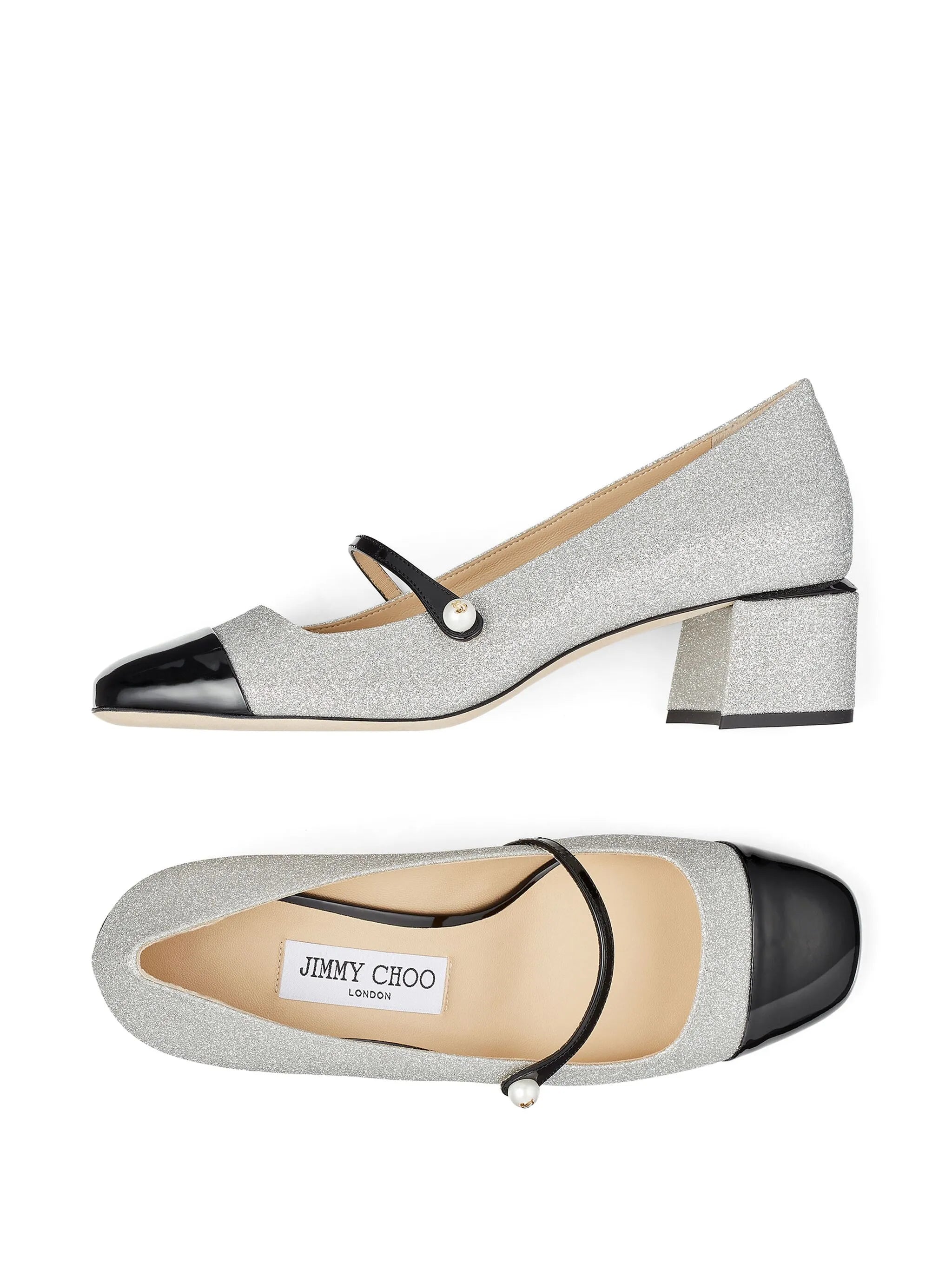 Elisa glitter-embellished 45mm pumps