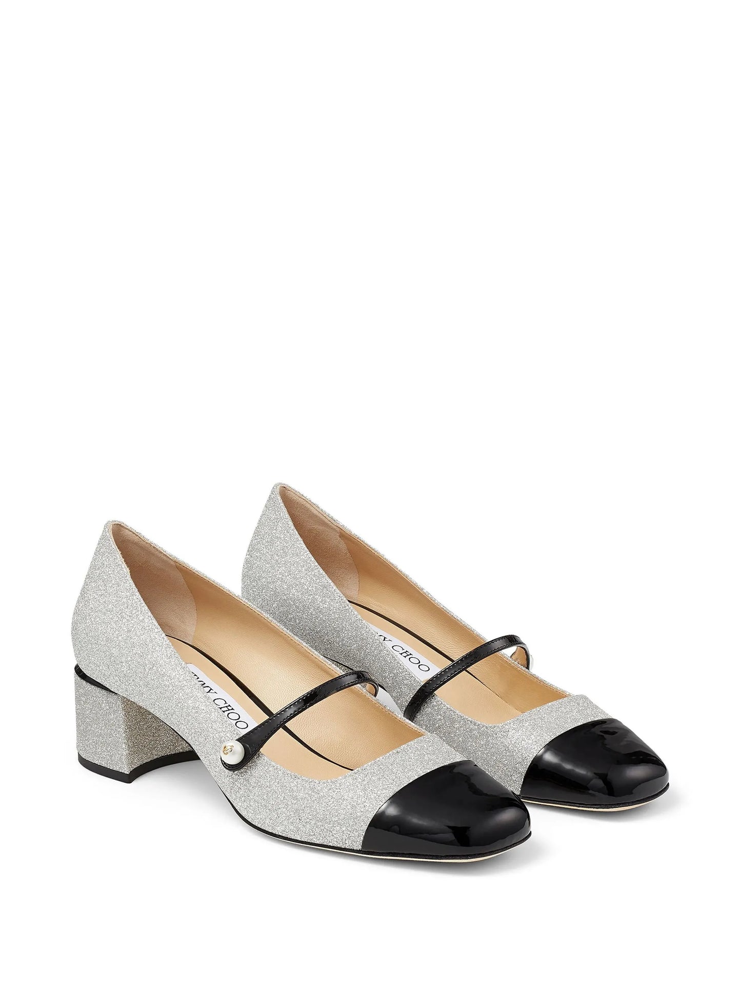 Elisa glitter-embellished 45mm pumps