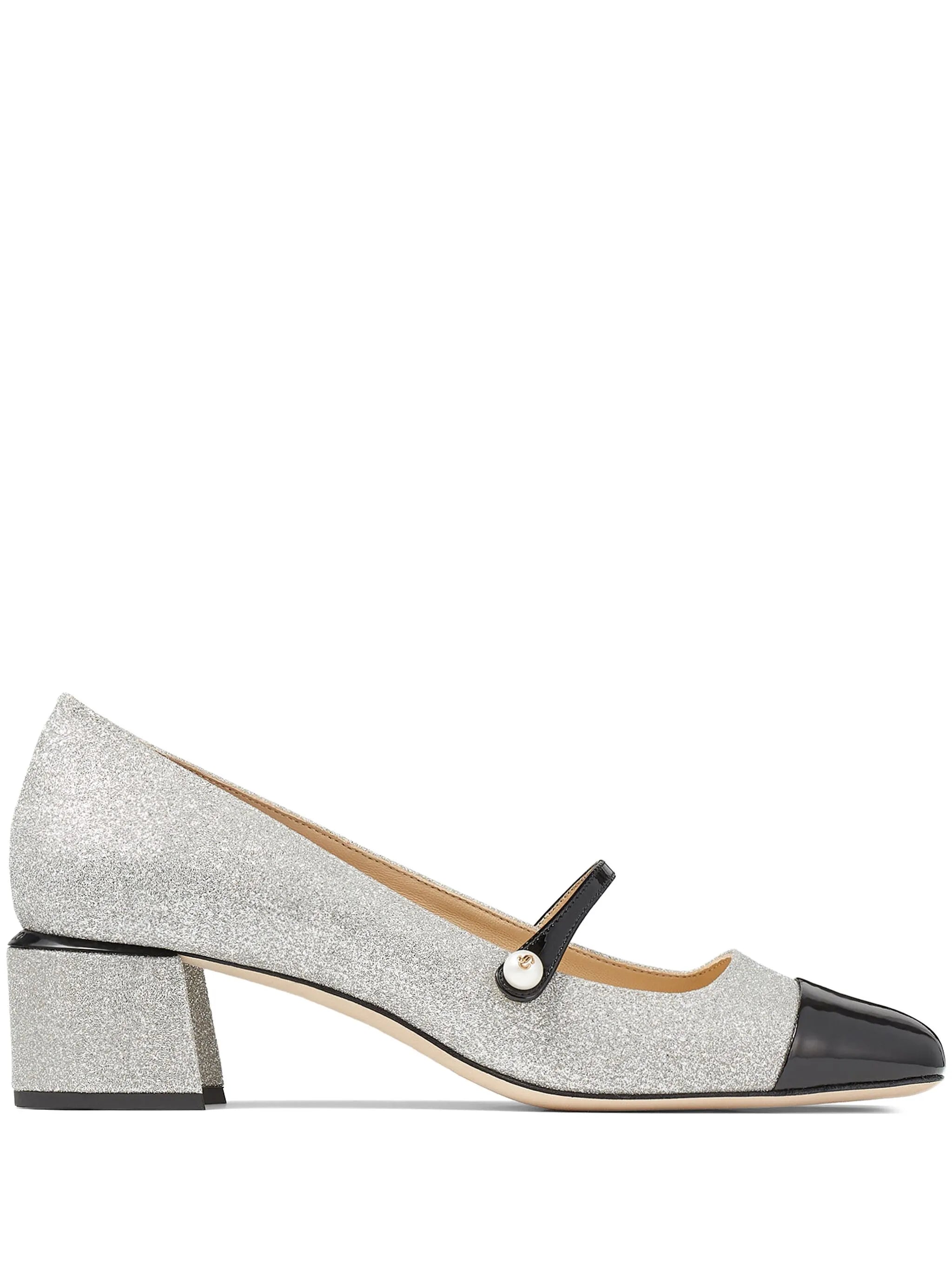 Elisa glitter-embellished 45mm pumps
