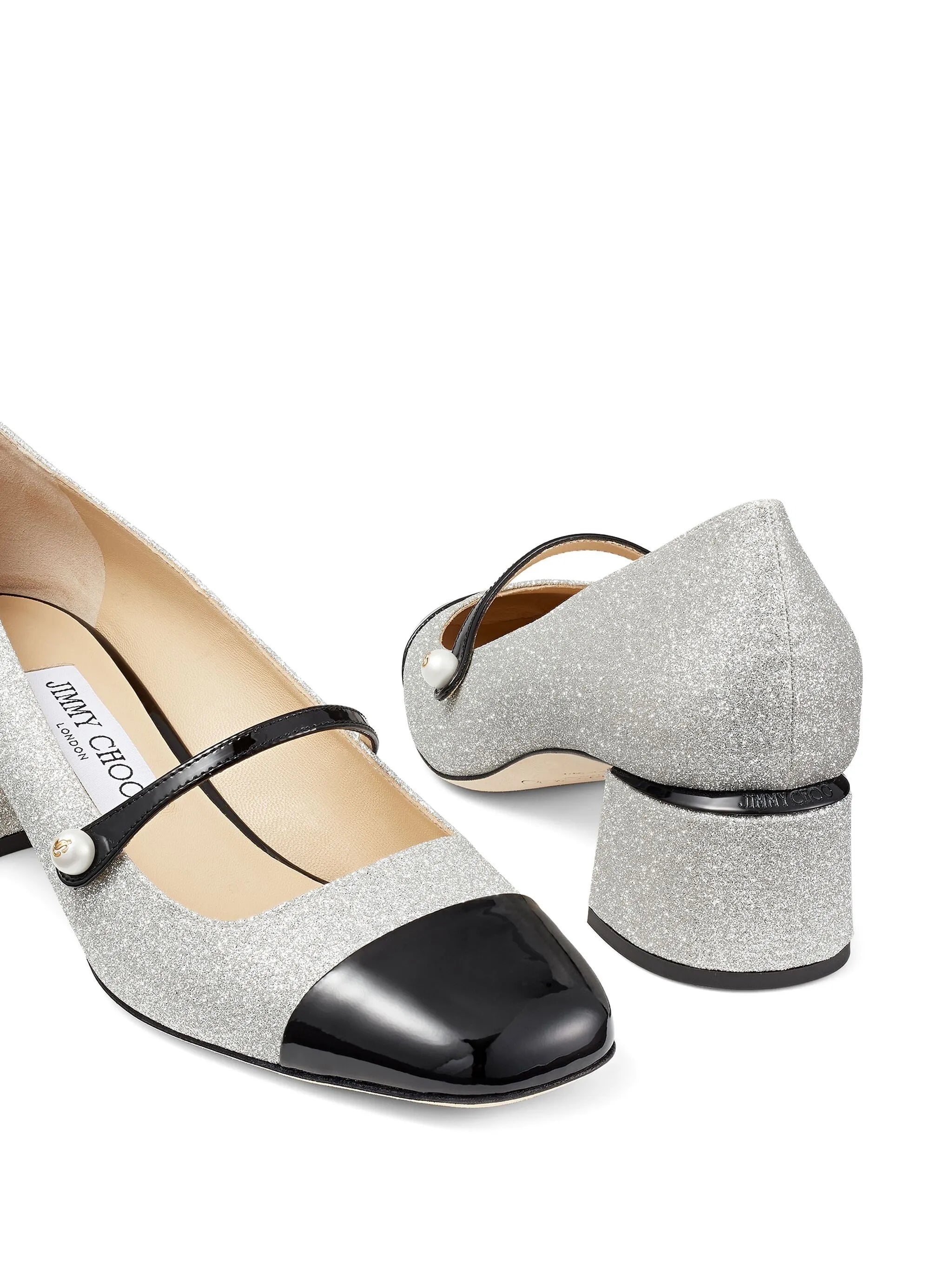 Elisa glitter-embellished 45mm pumps