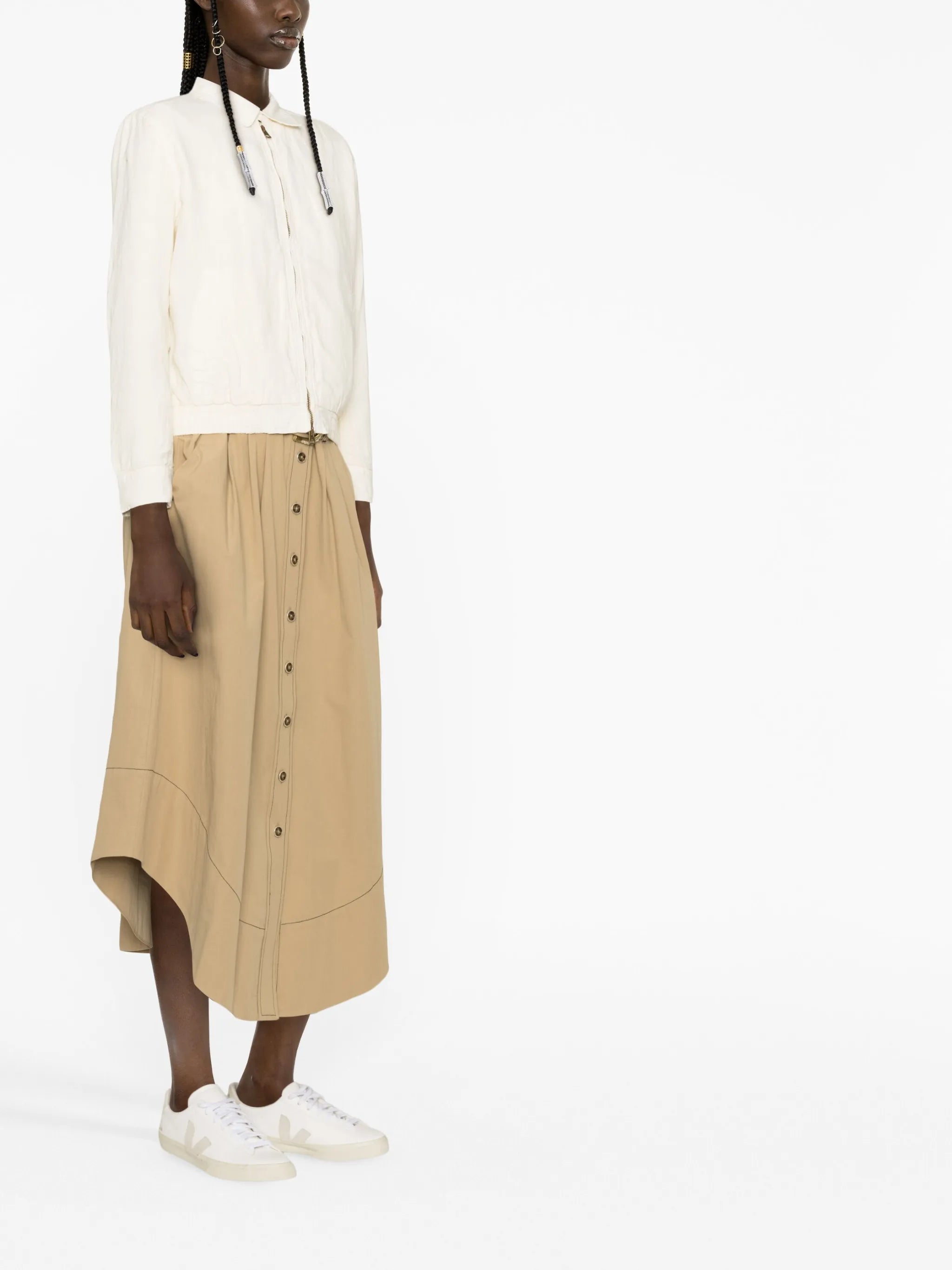 zip-up linen windbreaker