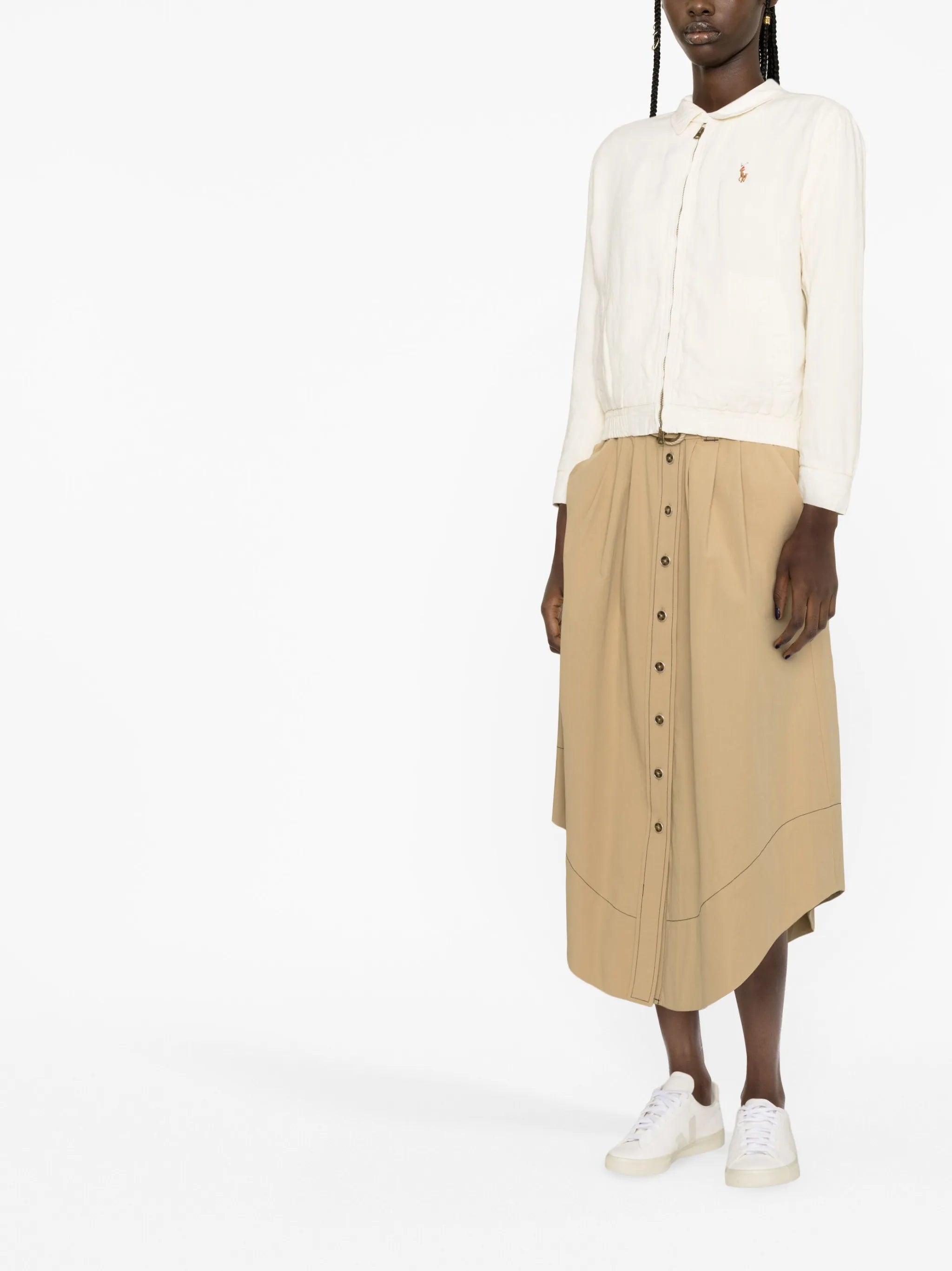 zip-up linen windbreaker