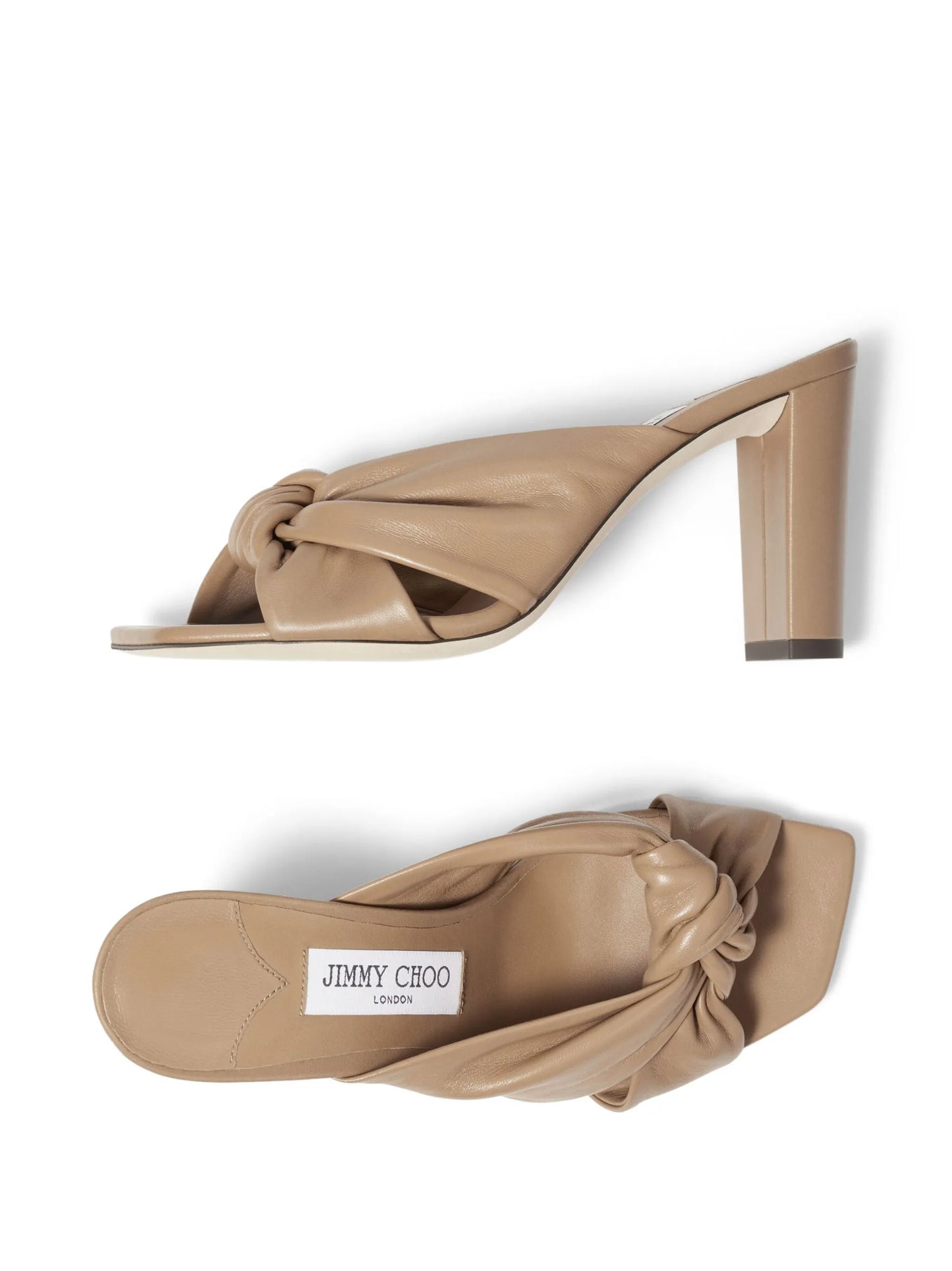 Avenue 85mm knotted leather mules