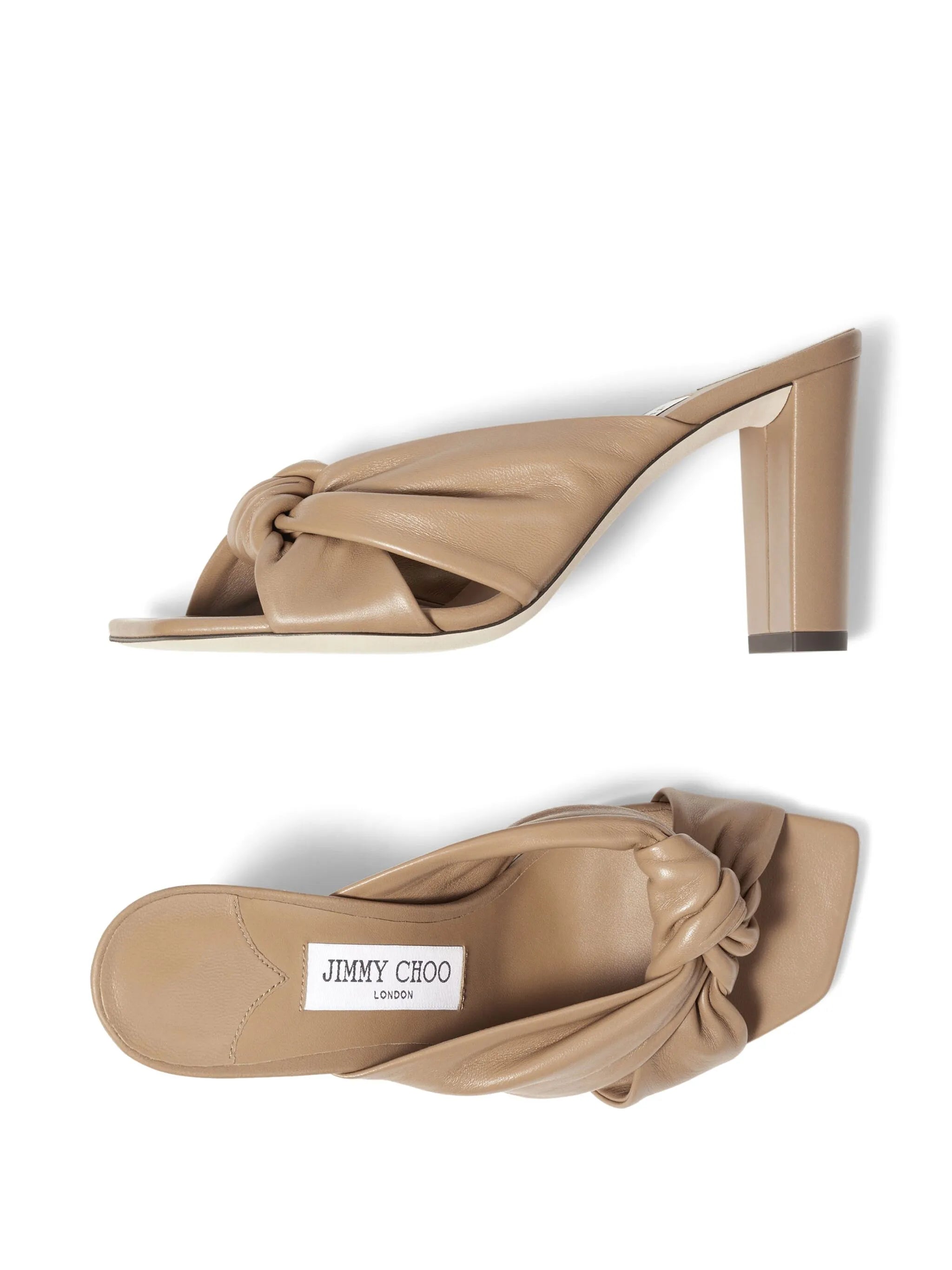 Avenue 85mm knotted leather mules