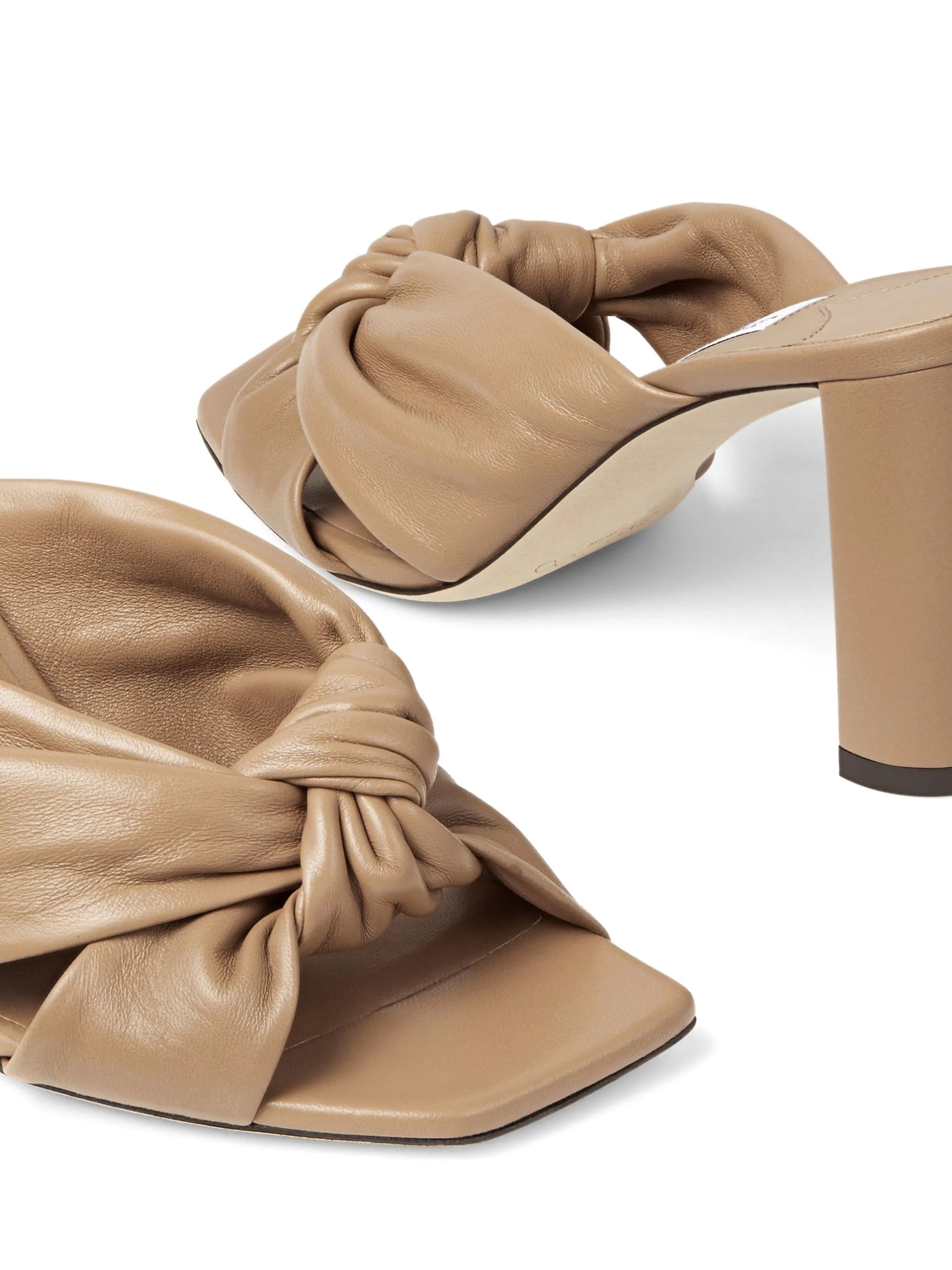 Avenue 85mm knotted leather mules