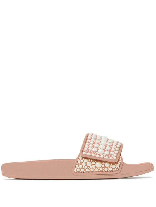 Fitz pearl-embellished slides