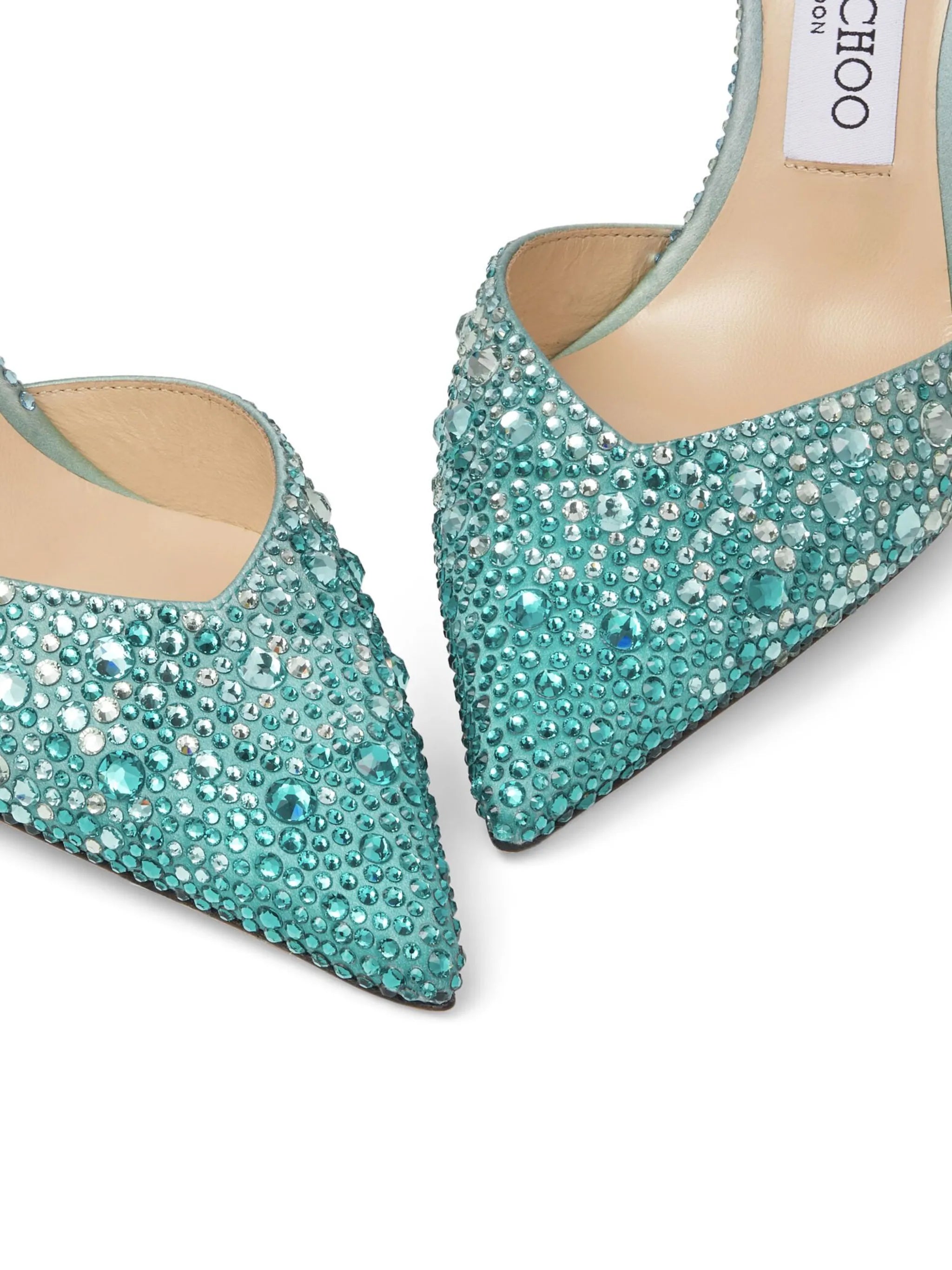 Saeda crystal-embellished 100mm pumps