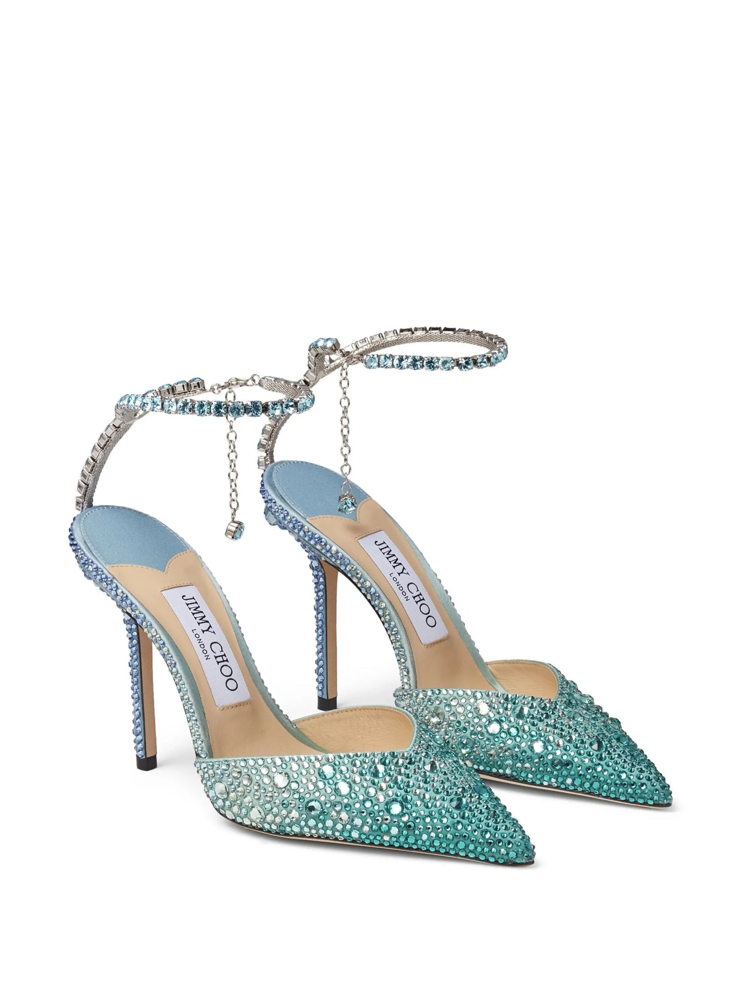 Saeda crystal-embellished 100mm pumps