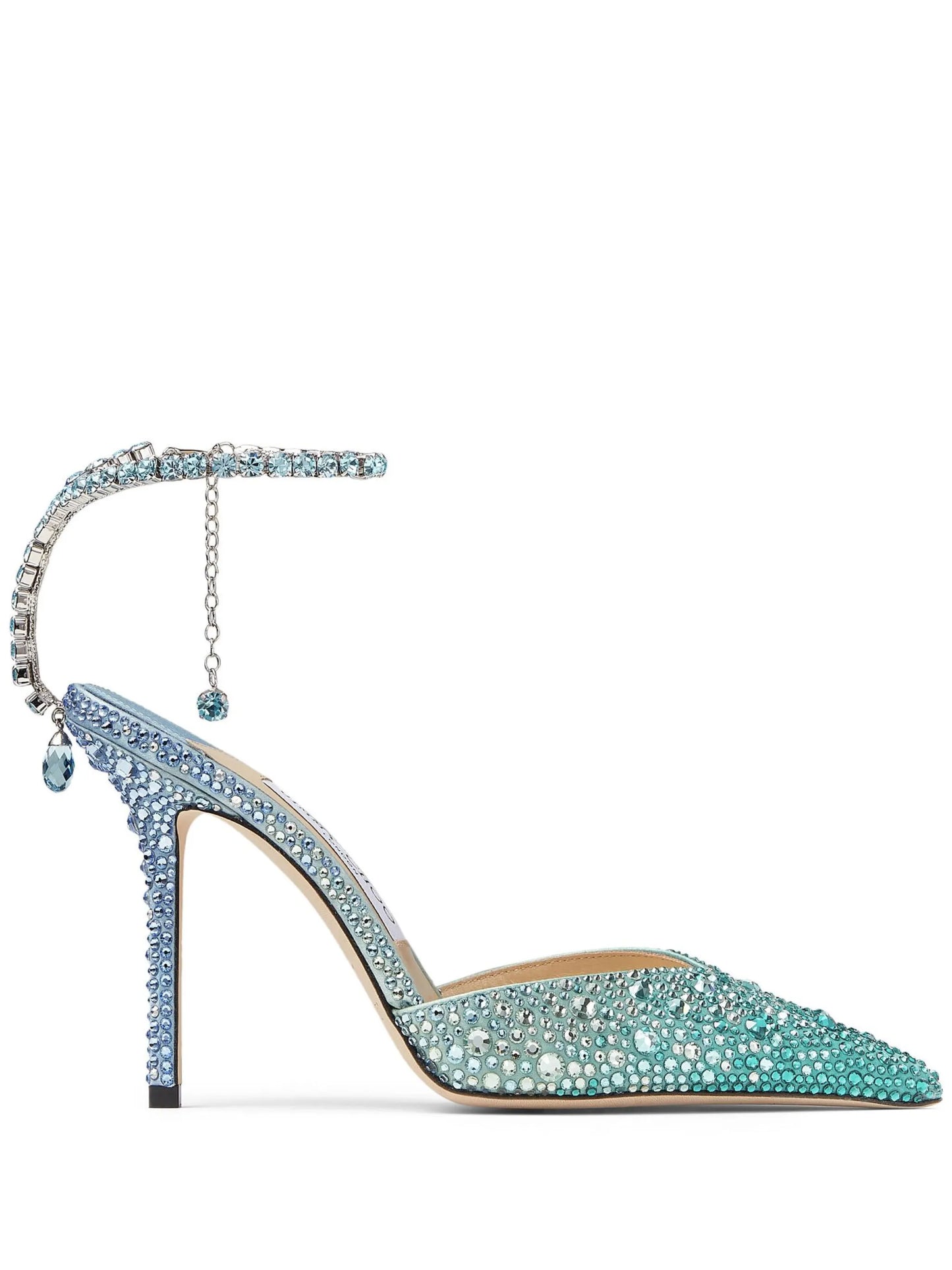 Saeda crystal-embellished 100mm pumps