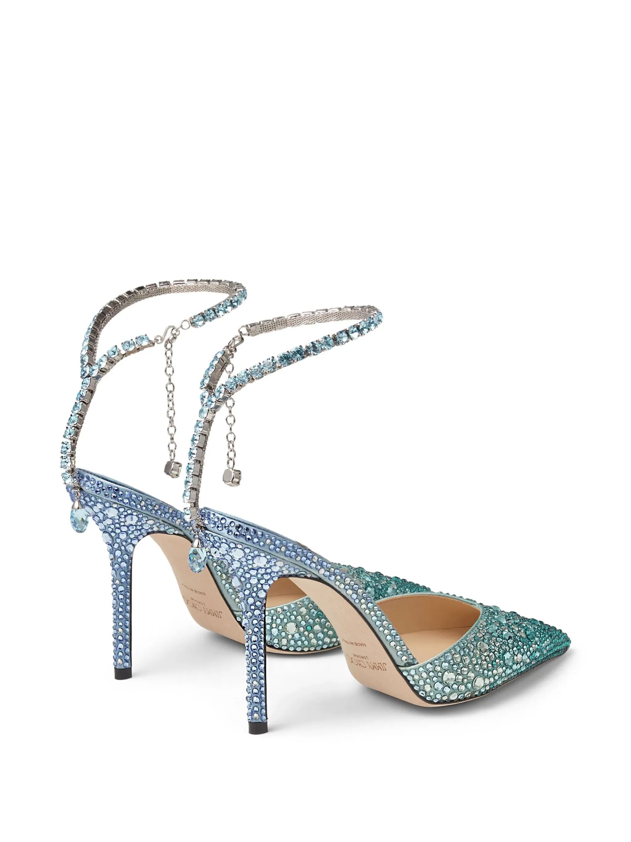 Saeda crystal-embellished 100mm pumps