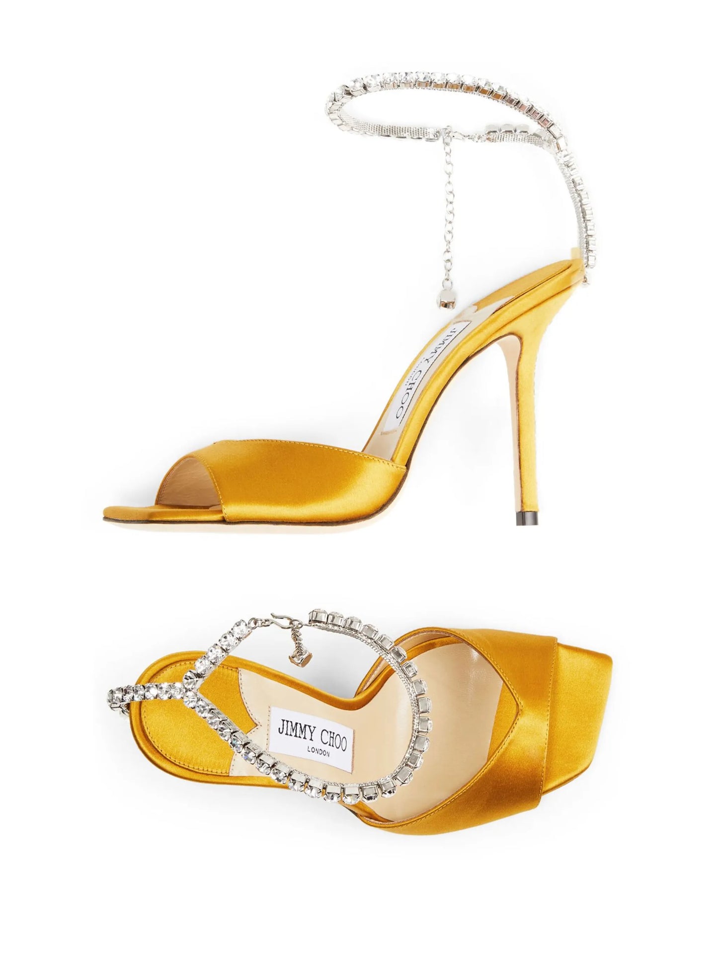 Saeda 100mm crystal-embellishment sandals