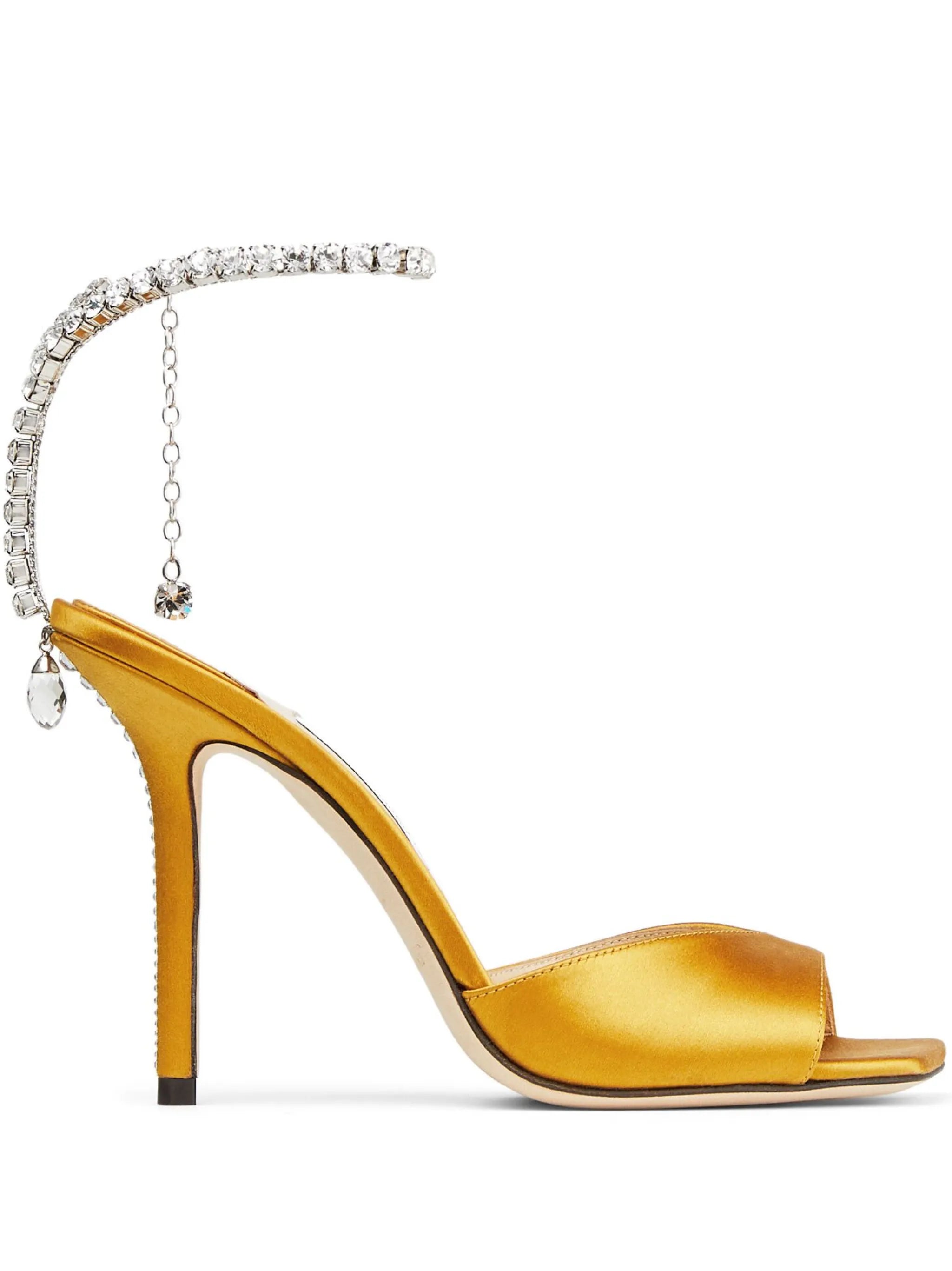 Saeda 100mm crystal-embellishment sandals