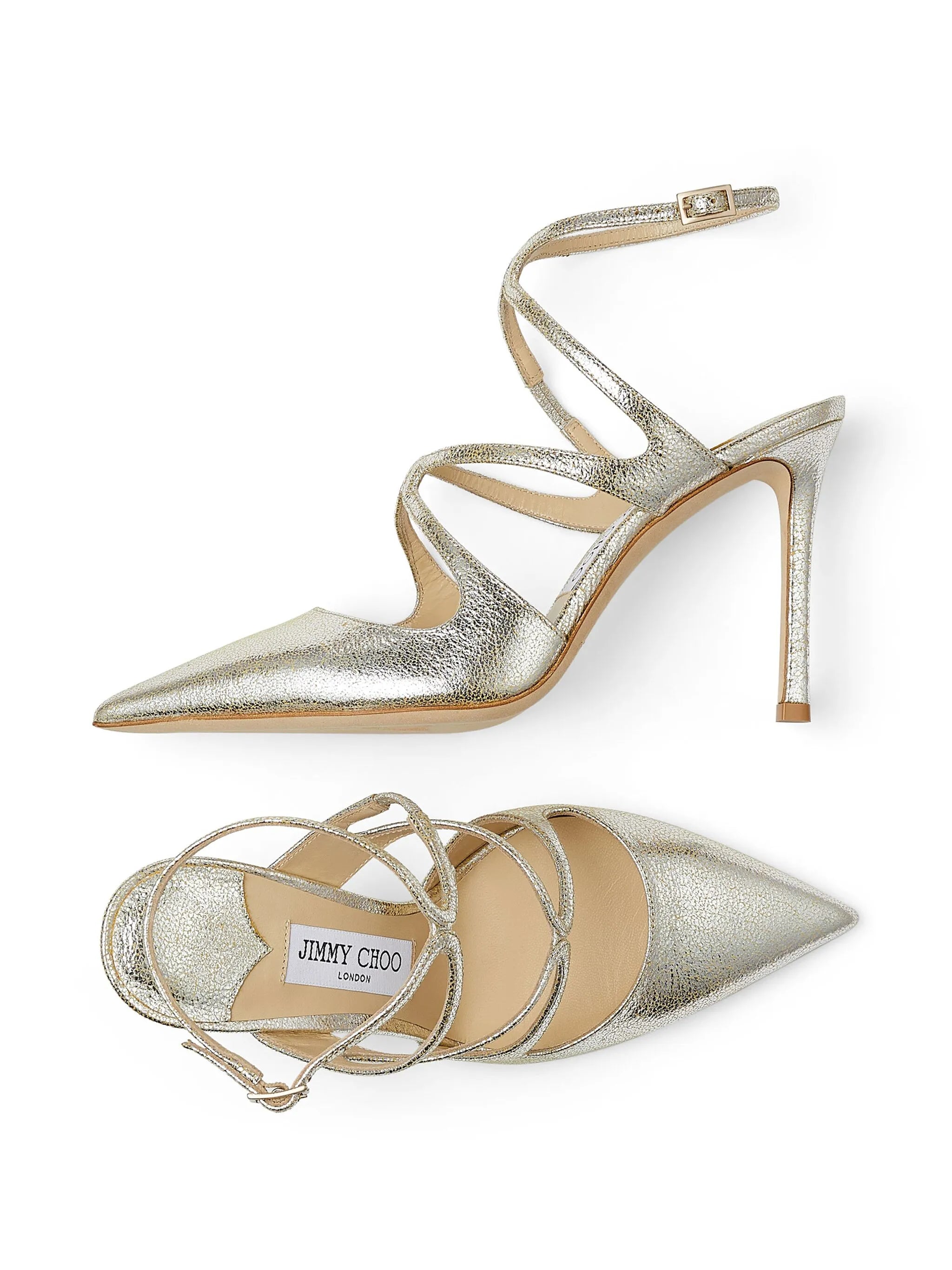 Azia 95mm metallic-finish pumps