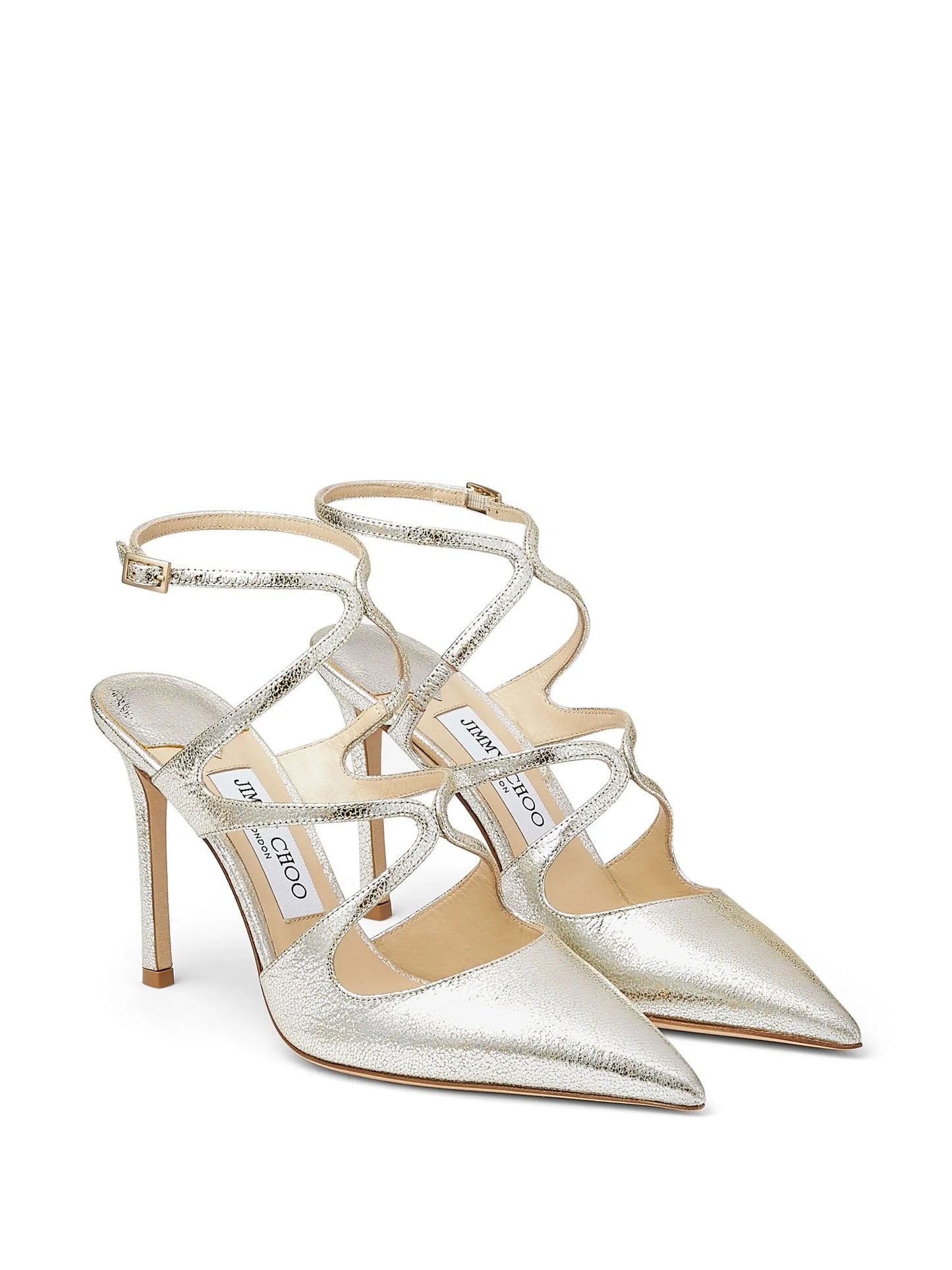 Azia 95mm metallic-finish pumps