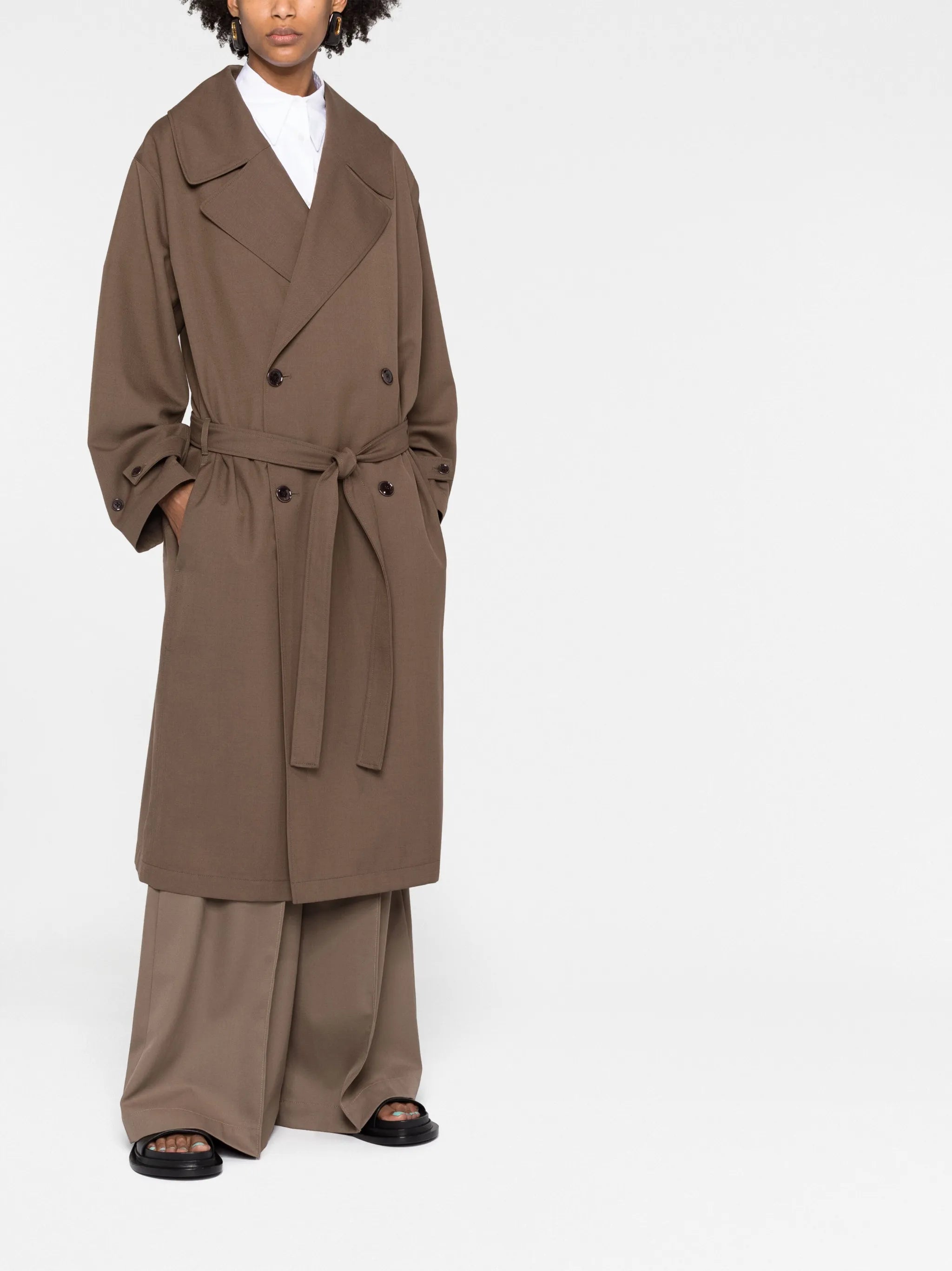 double-breasted belted coat