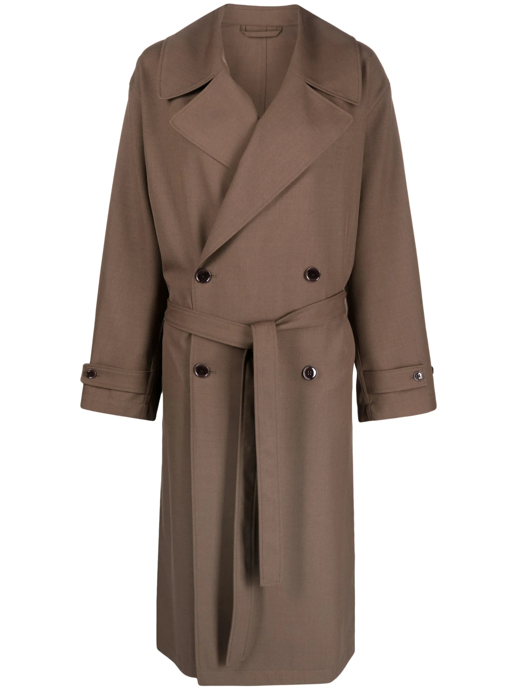 double-breasted belted coat