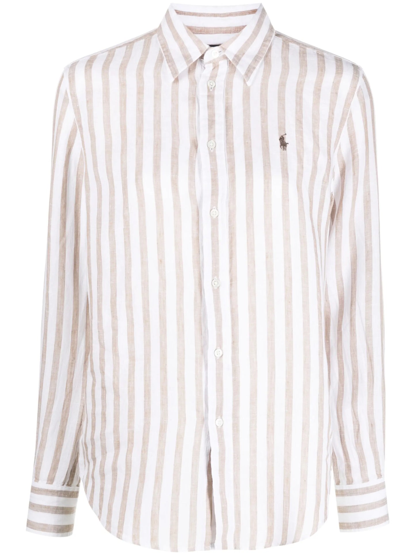 striped linen button-up shirt
