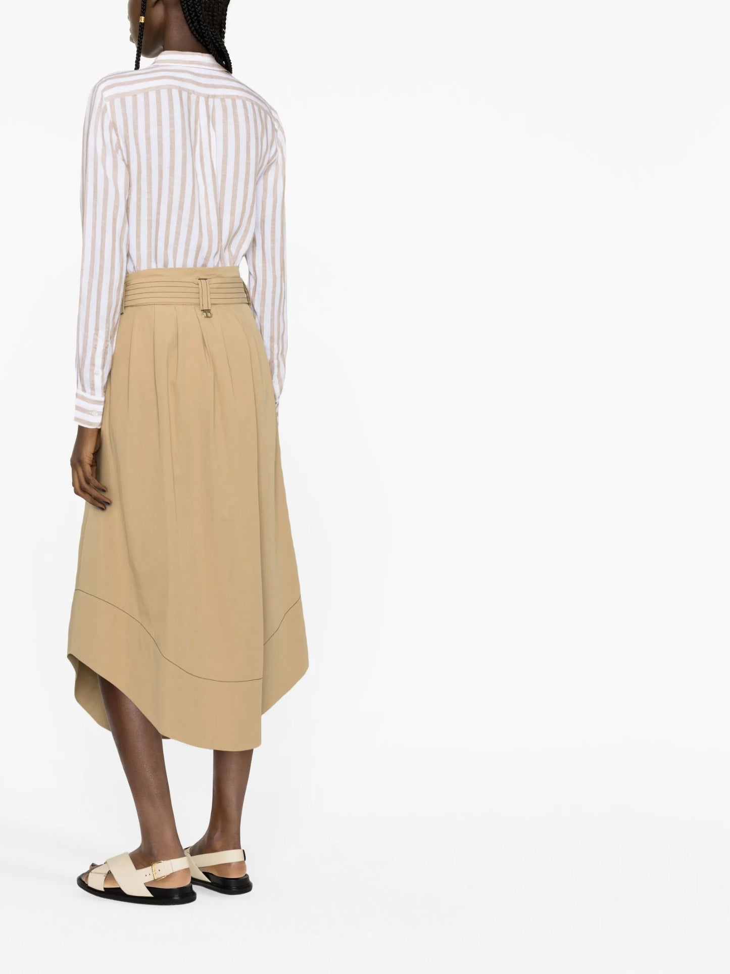 striped linen button-up shirt