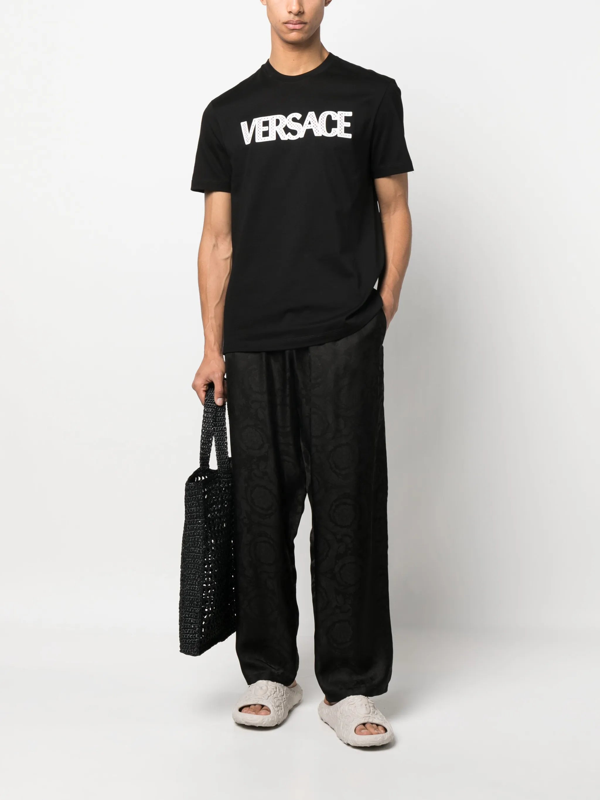 mesh logo appliqué T-shirt