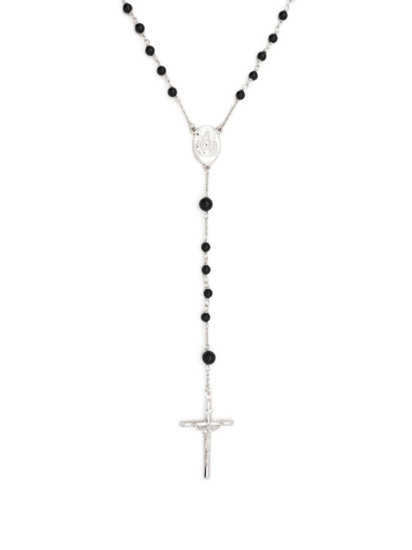 rosary cross-pendant necklace