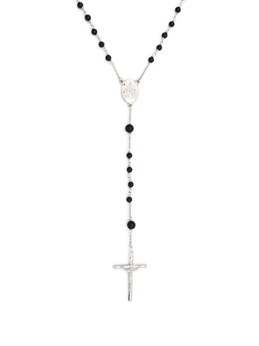 rosary cross-pendant necklace