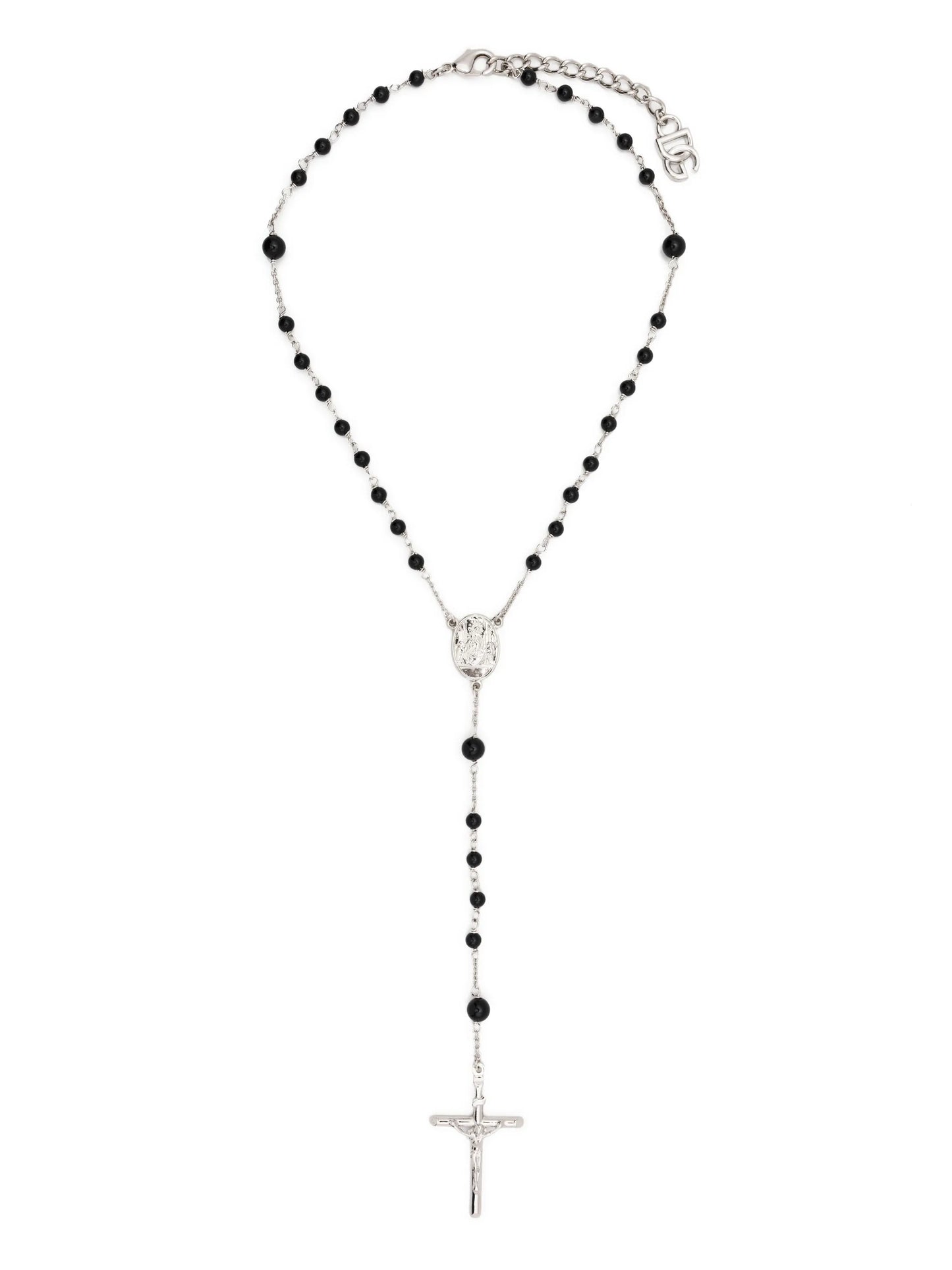 rosary cross-pendant necklace