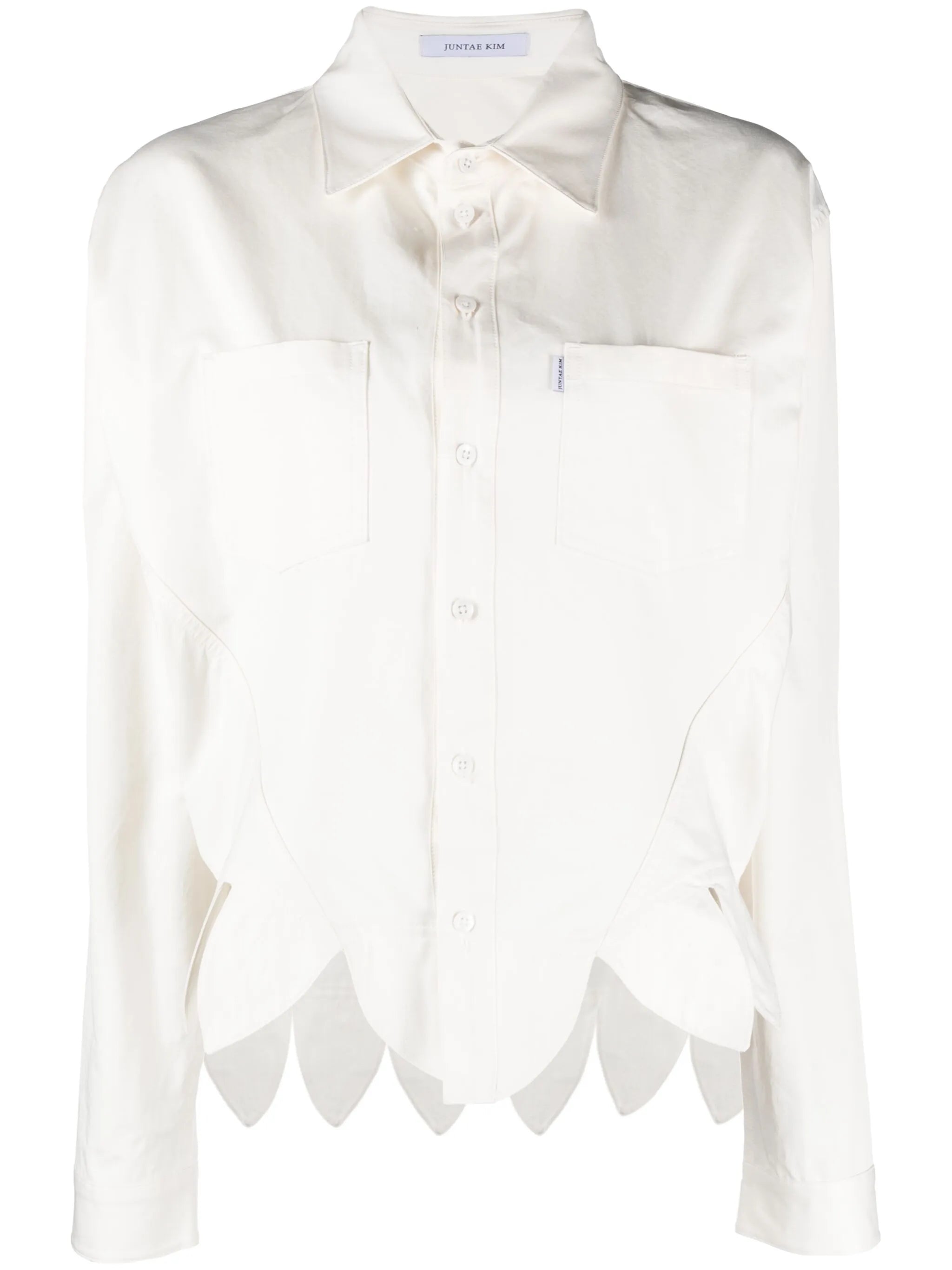scallop-hem corset shirt
