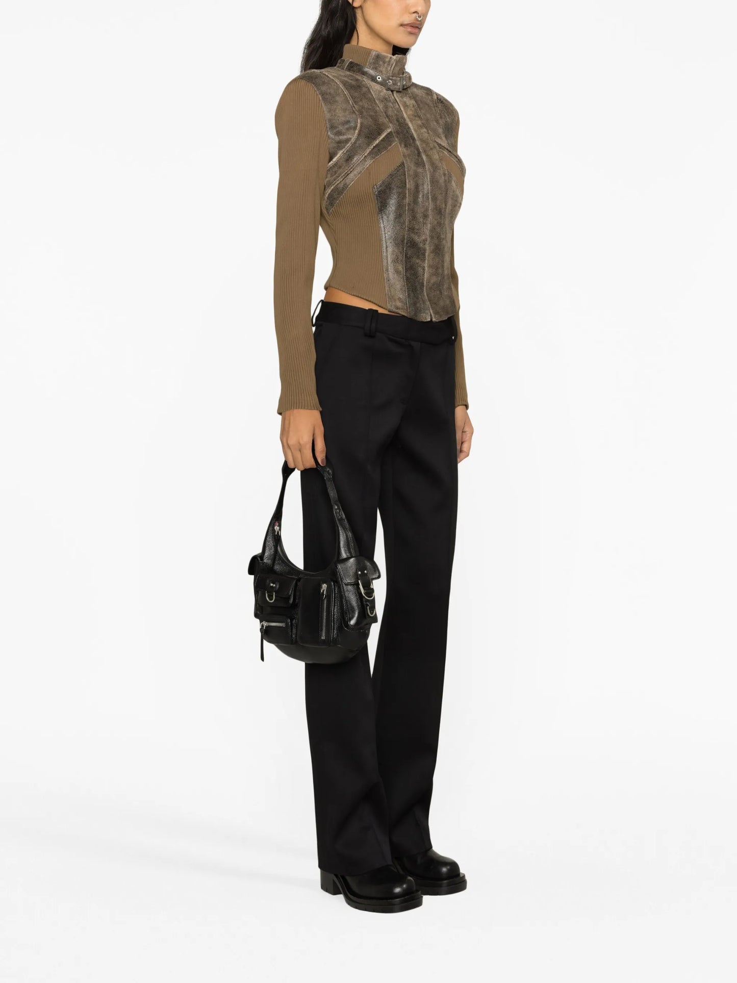 panelled zip-up jacket