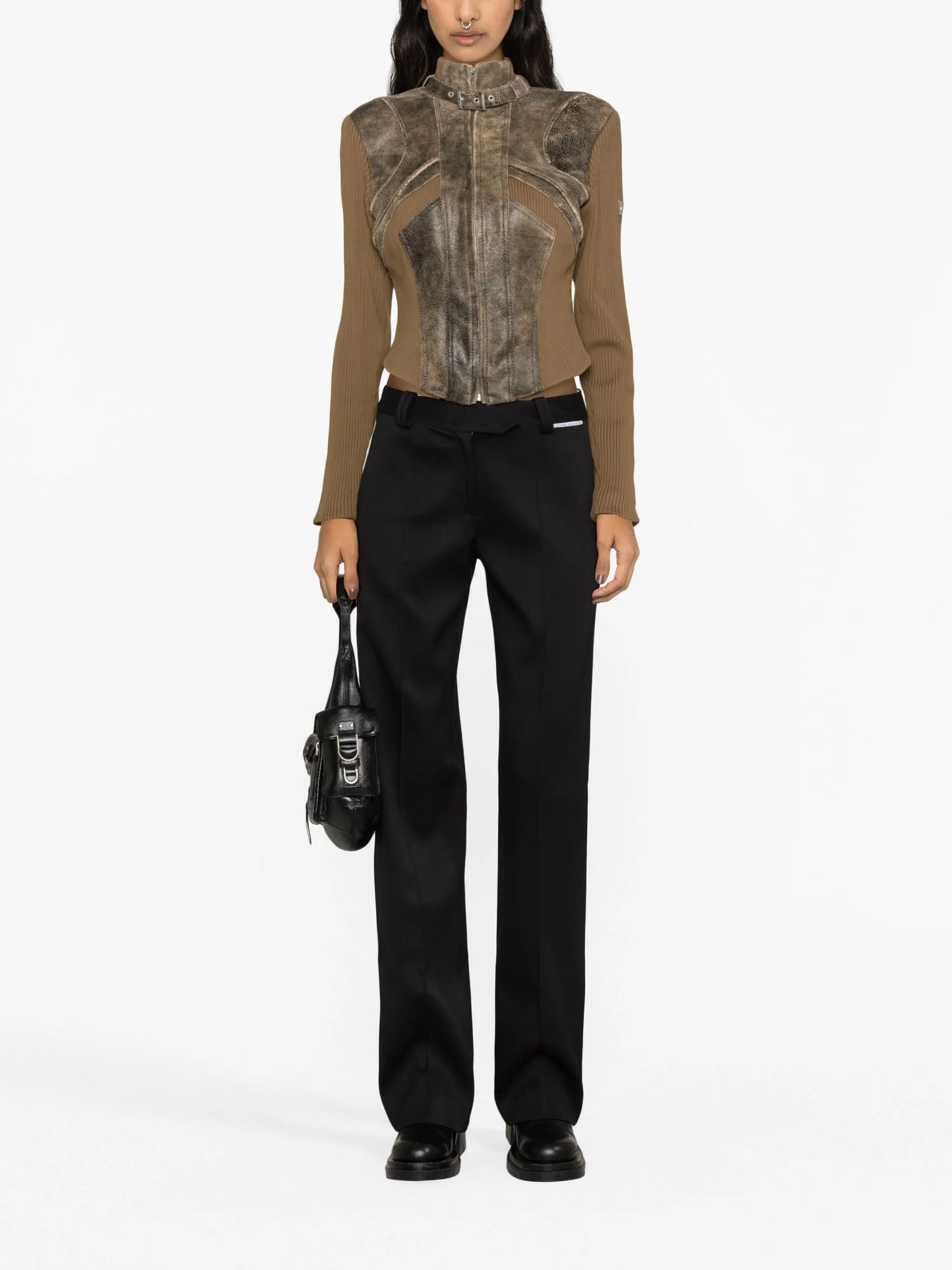 panelled zip-up jacket