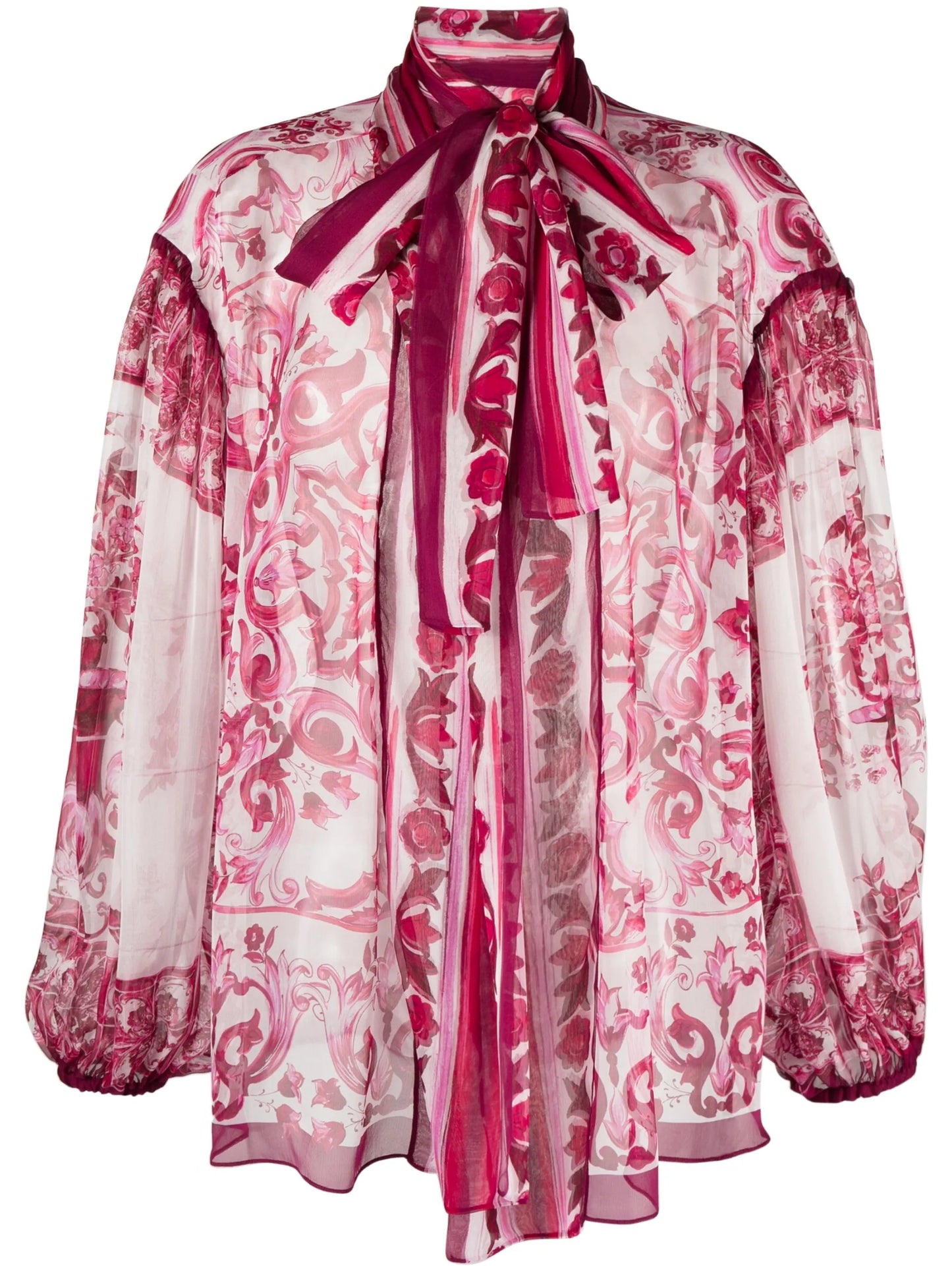 pussy-bow collar silk blouse