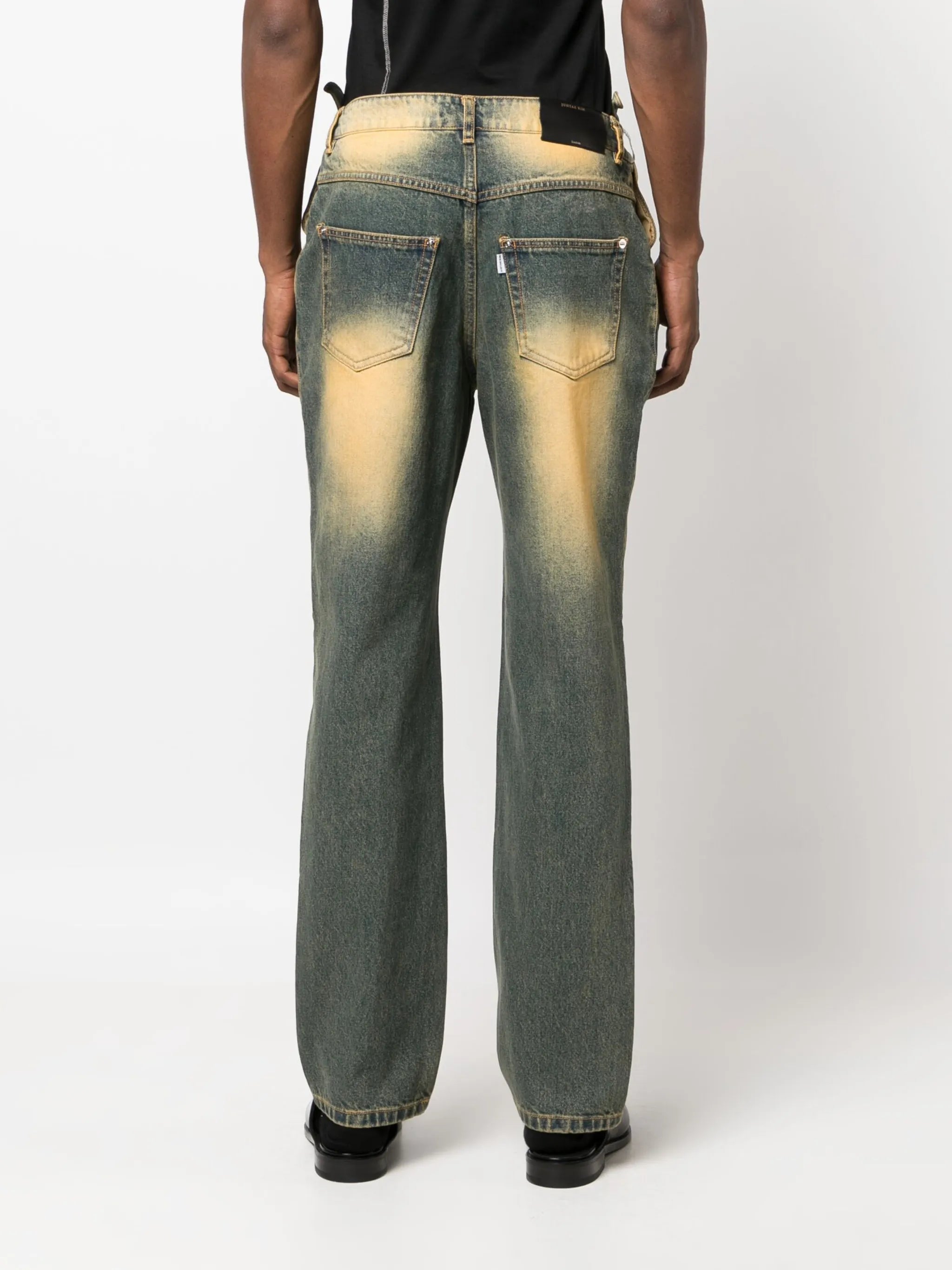 mid-rise straight-leg jeans
