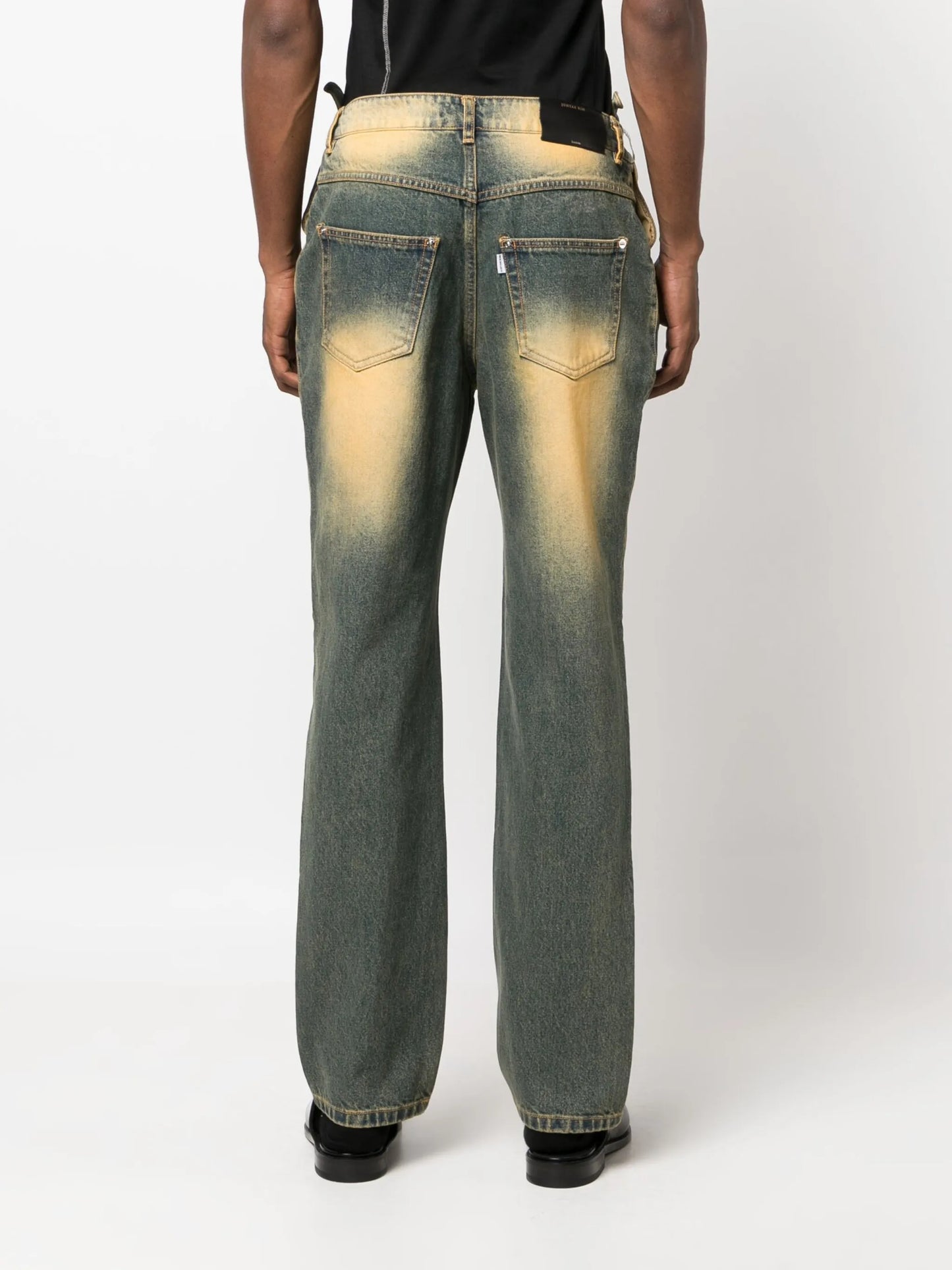 mid-rise straight-leg jeans