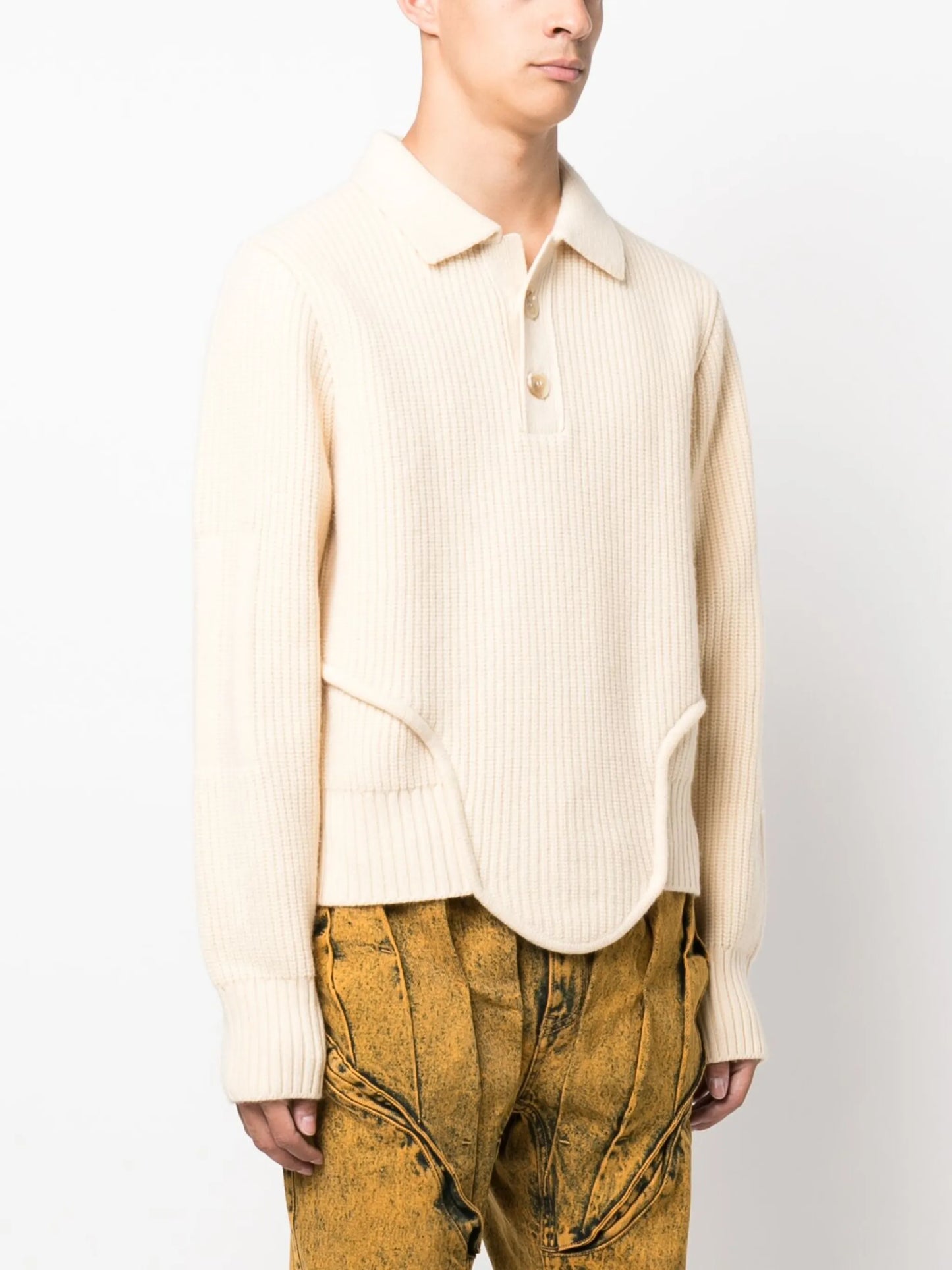Corset ribbed-knit jumper