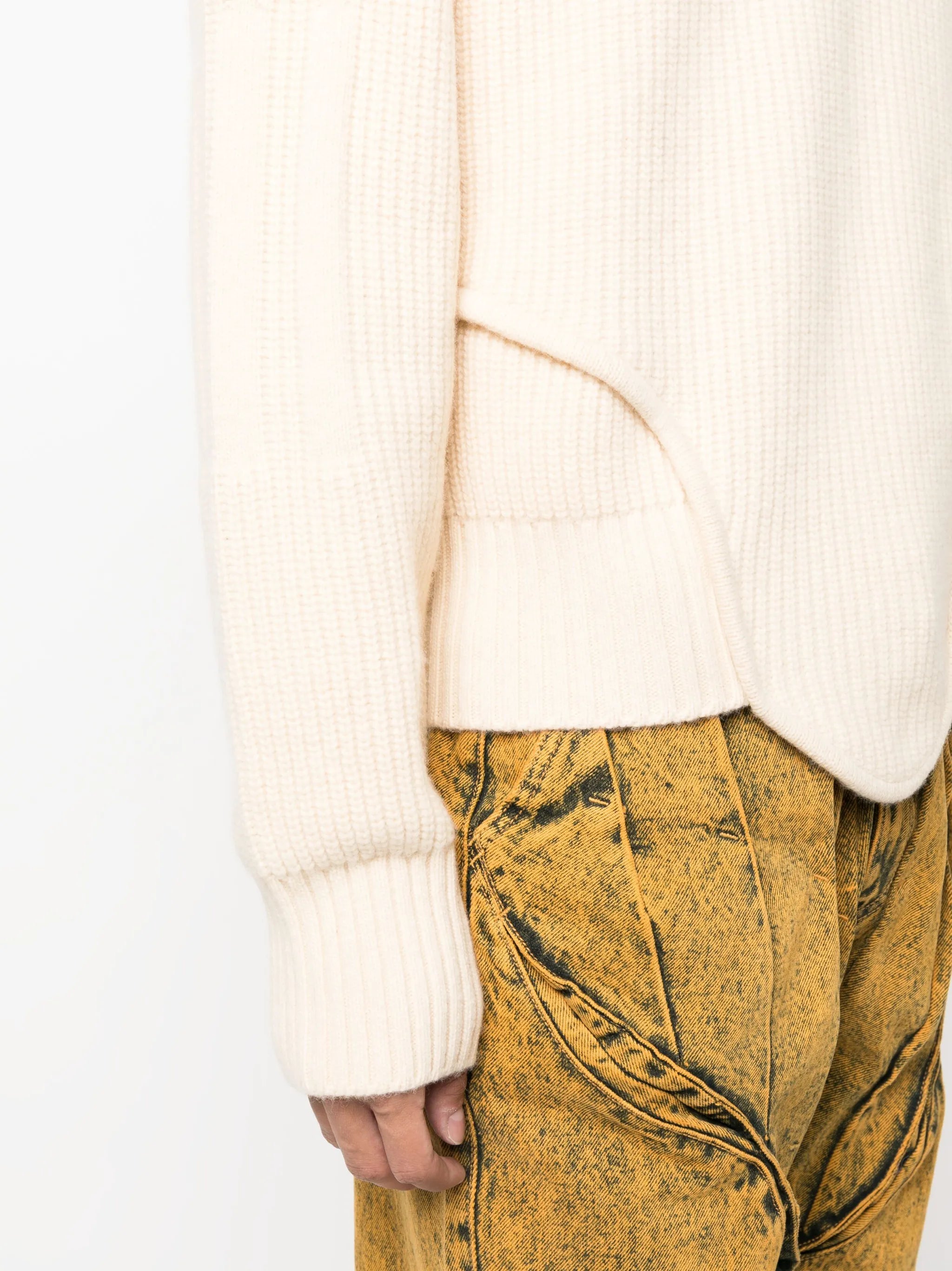 Corset ribbed-knit jumper