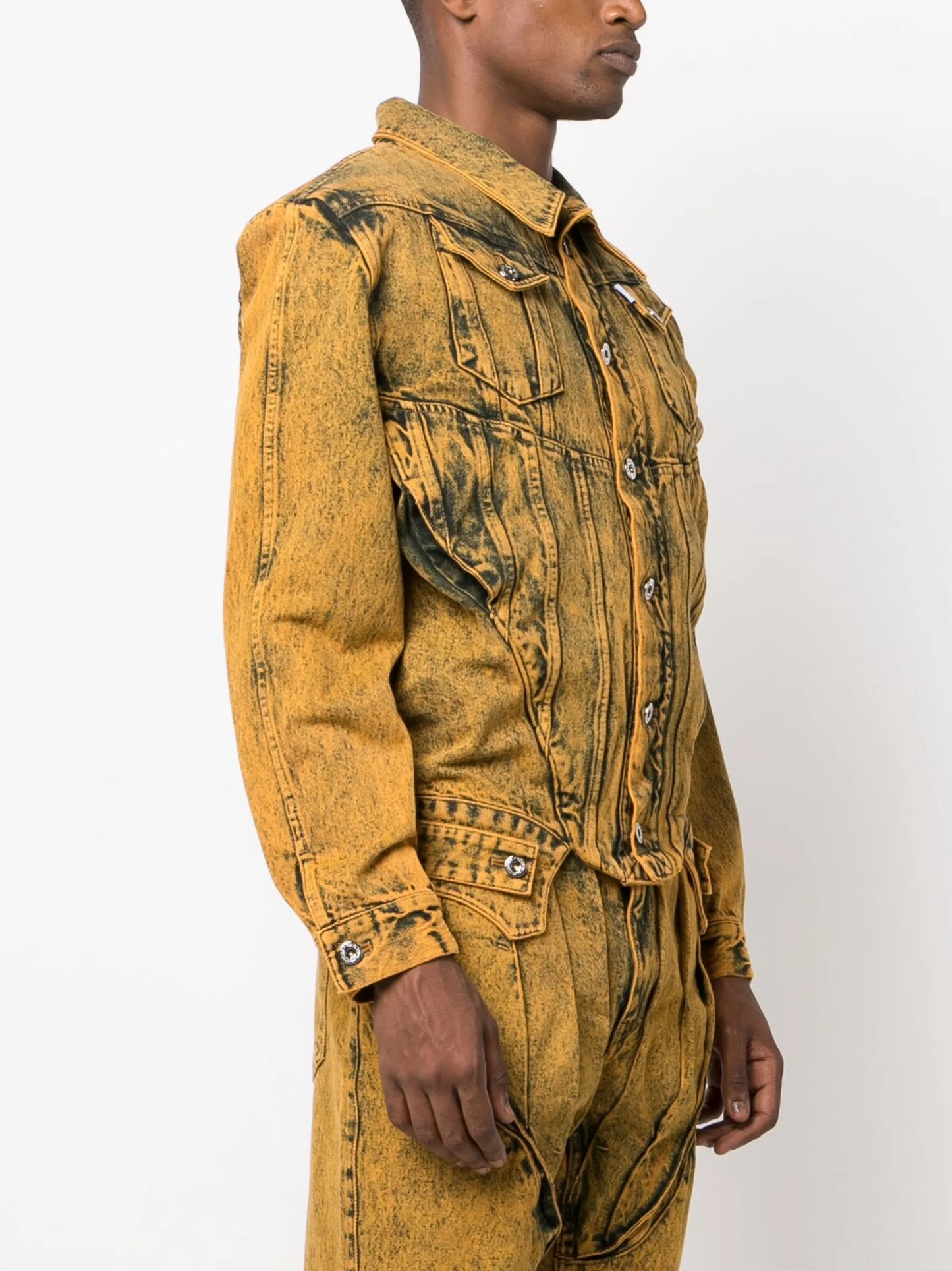 button-up corset denim jacket