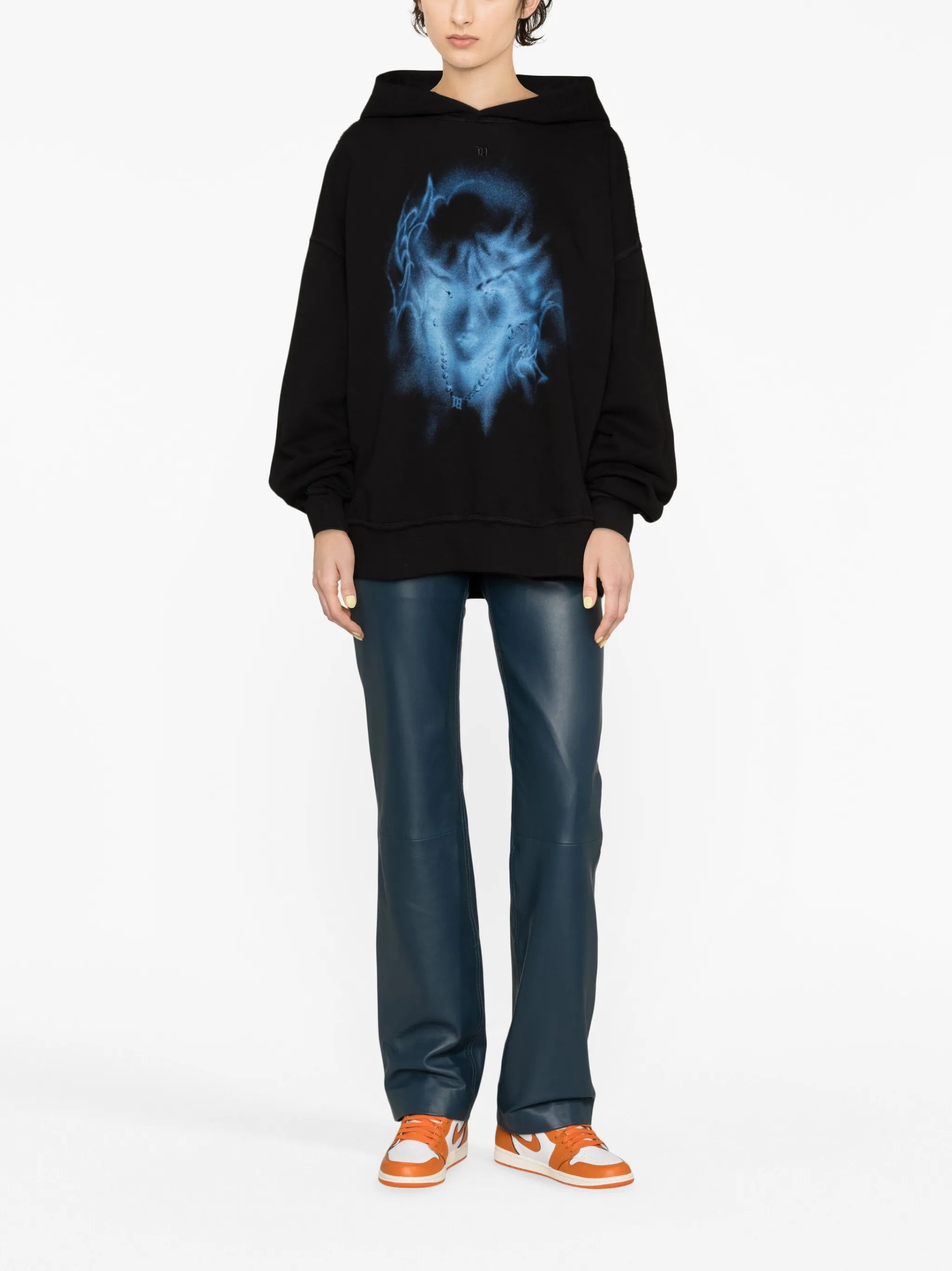 graphic-print long-sleeve hoodie